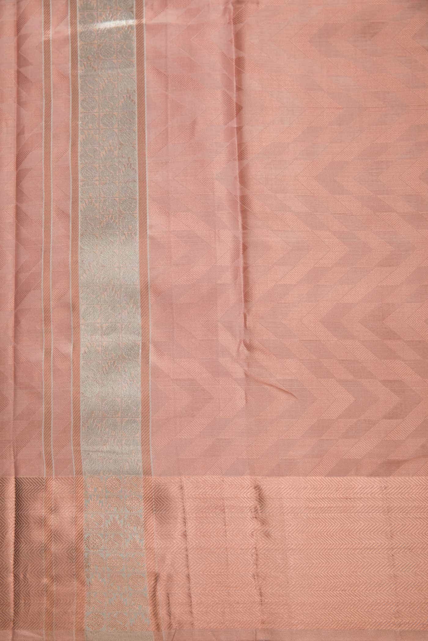 Brown Silk Dhoti With Angavastram (8X4) Muzham - Image 3
