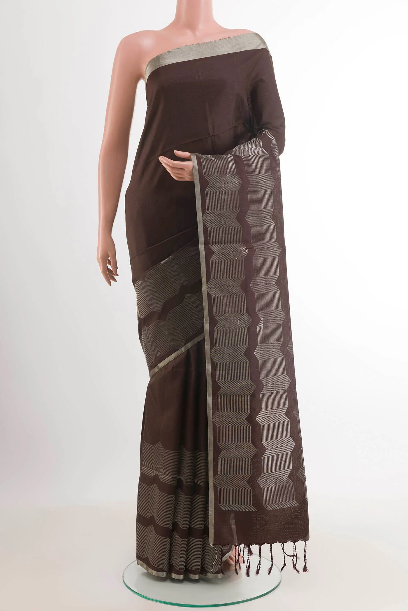 Coffee Brown Soft Silk Saree