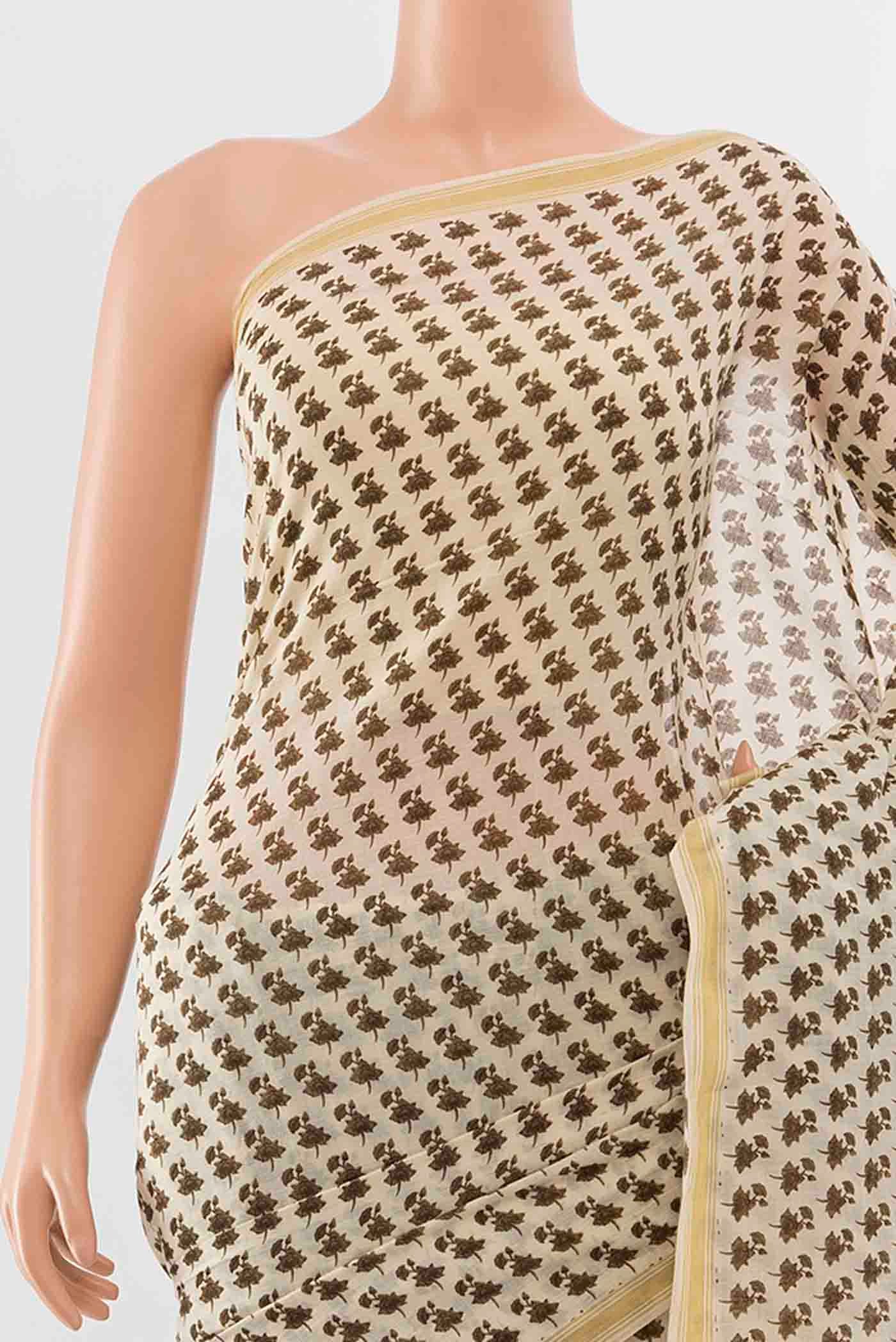 Brown Tussar Silk Saree - Image 2