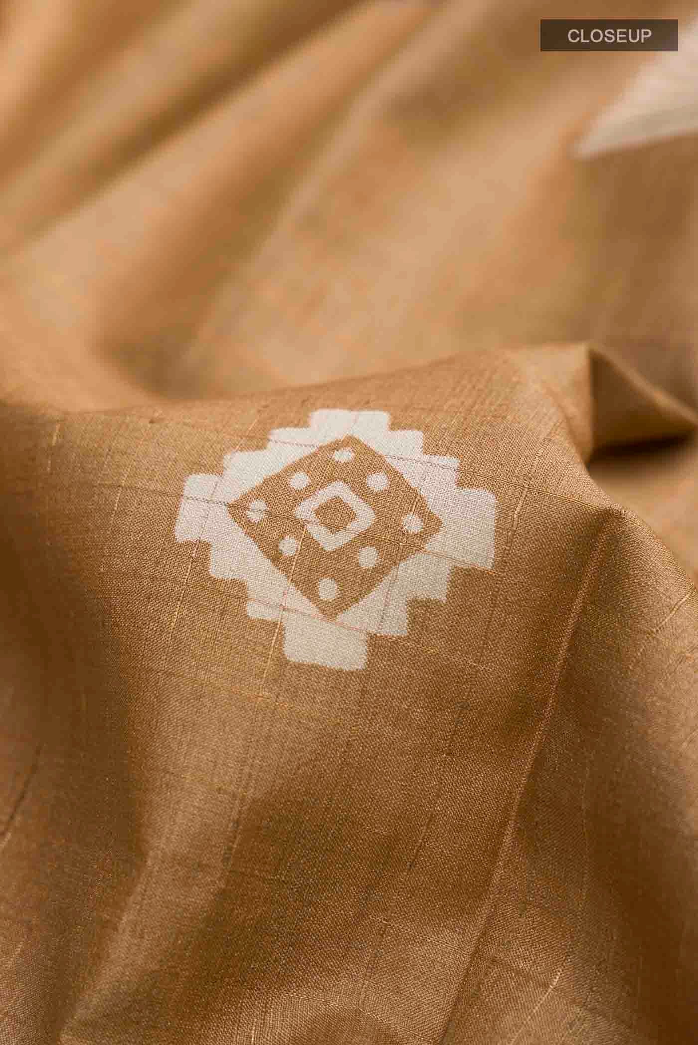 Brown Tussar Silk Saree - Image 2