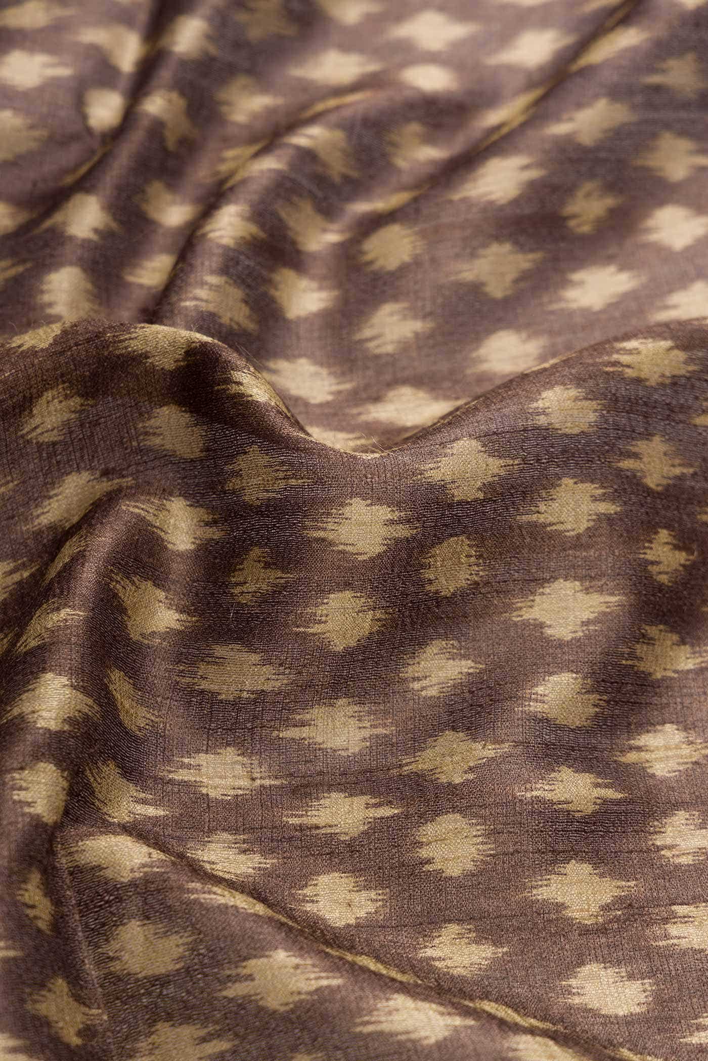 Brown Tussar Silk Saree - Image 2