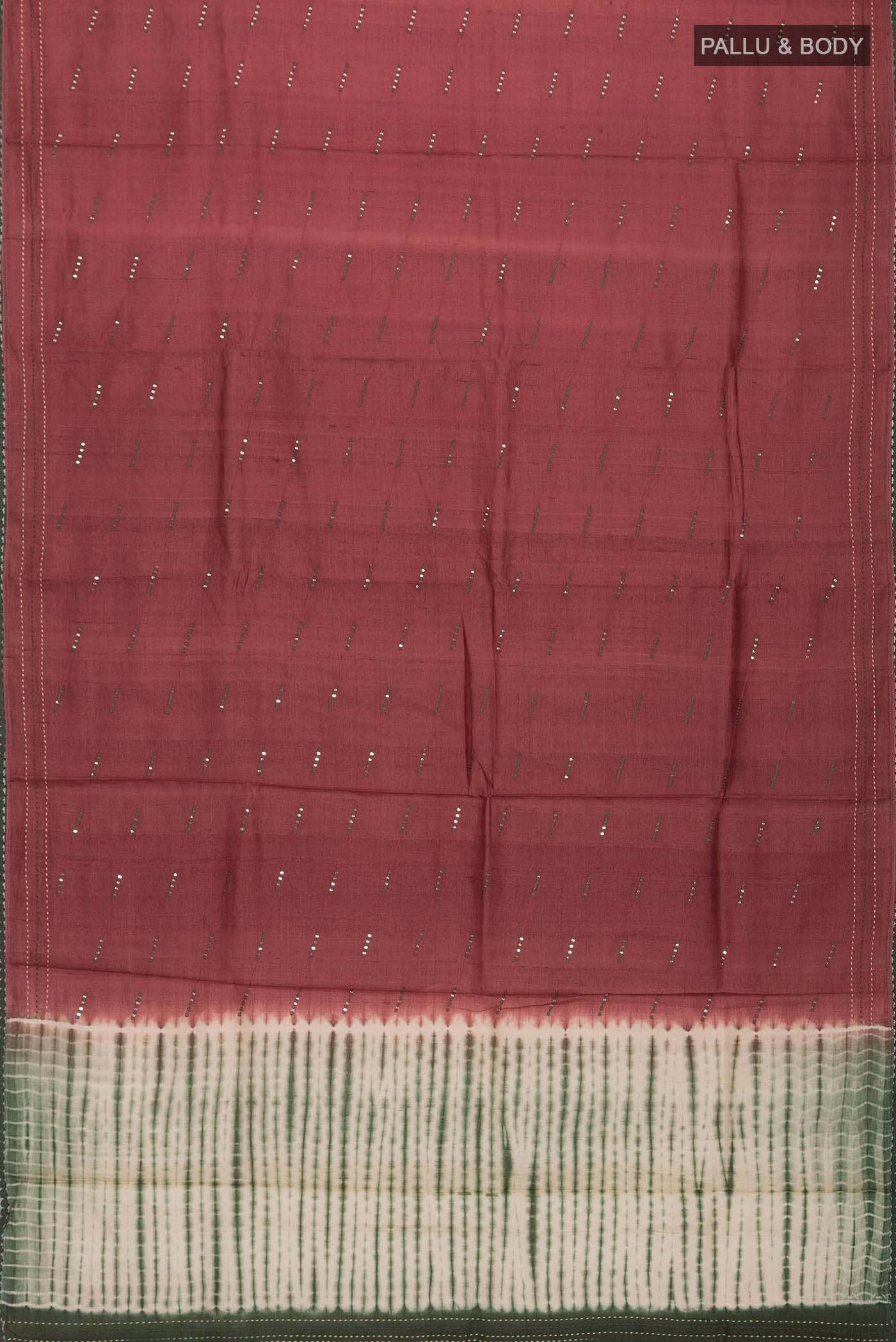 Brown Tussar Silk Saree - Image 3