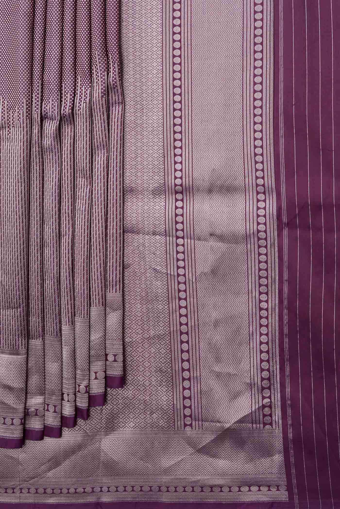 Violet Banarasi Silk Saree - Image 4