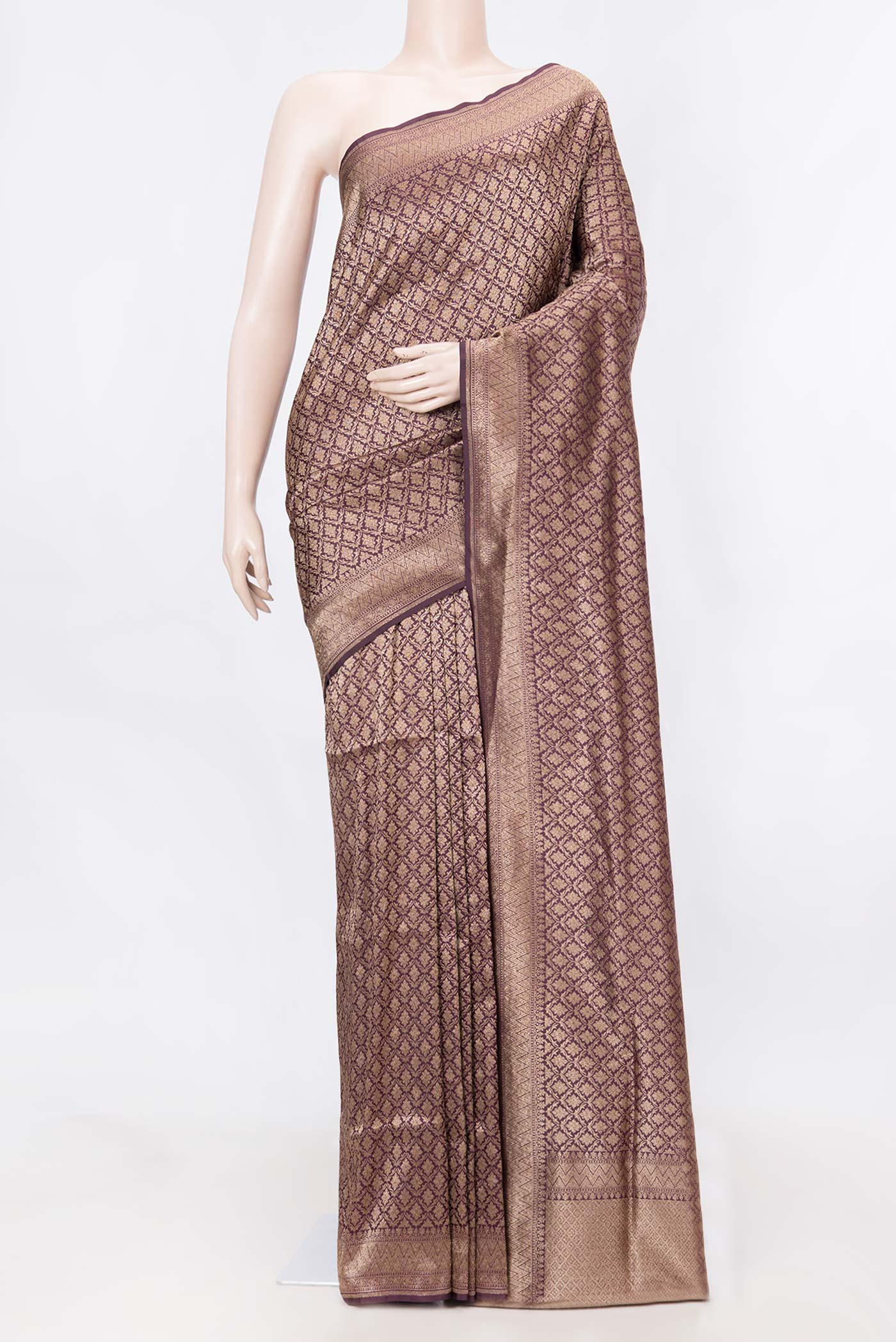 Burgundy Dual Tone Banarasi Silk Saree