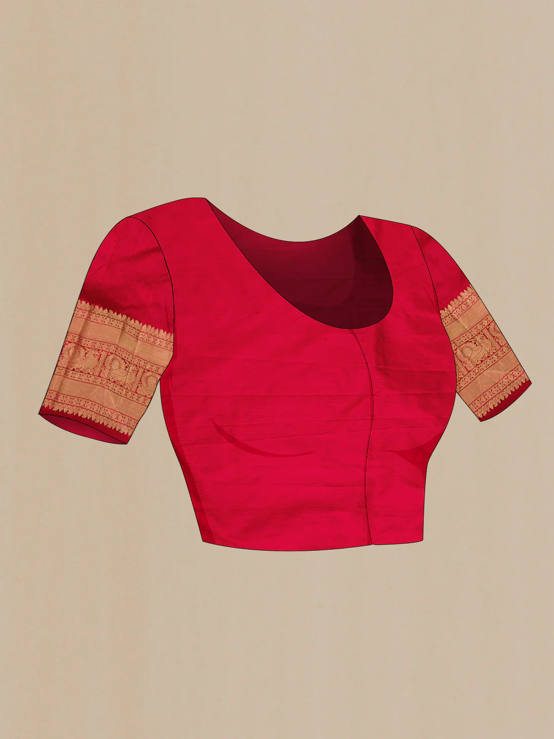 Burgundy Dual Tone Double Ikat Saree - Image 5
