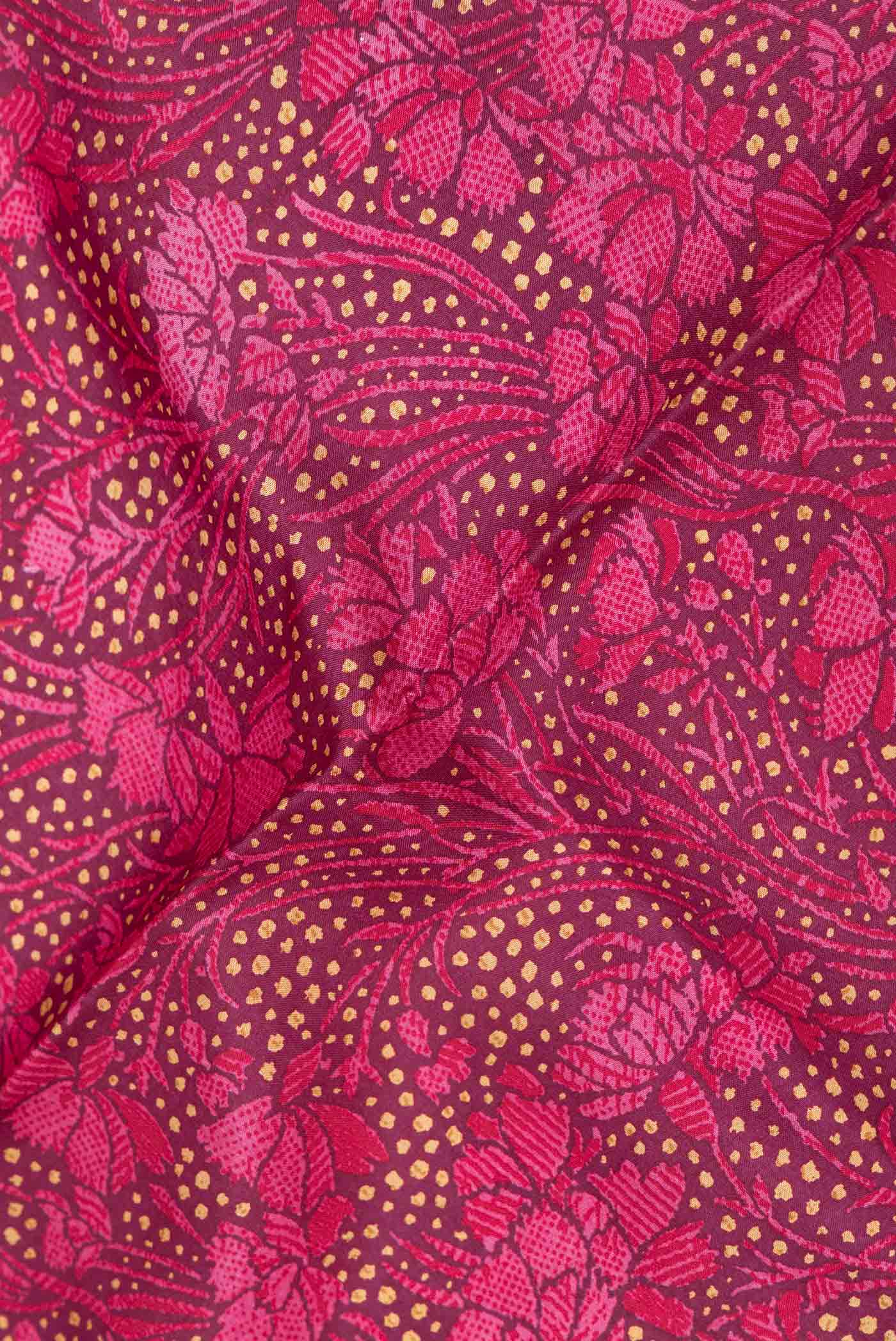 Burgundy Dual Tone Mysore Crepe Saree - Image 2