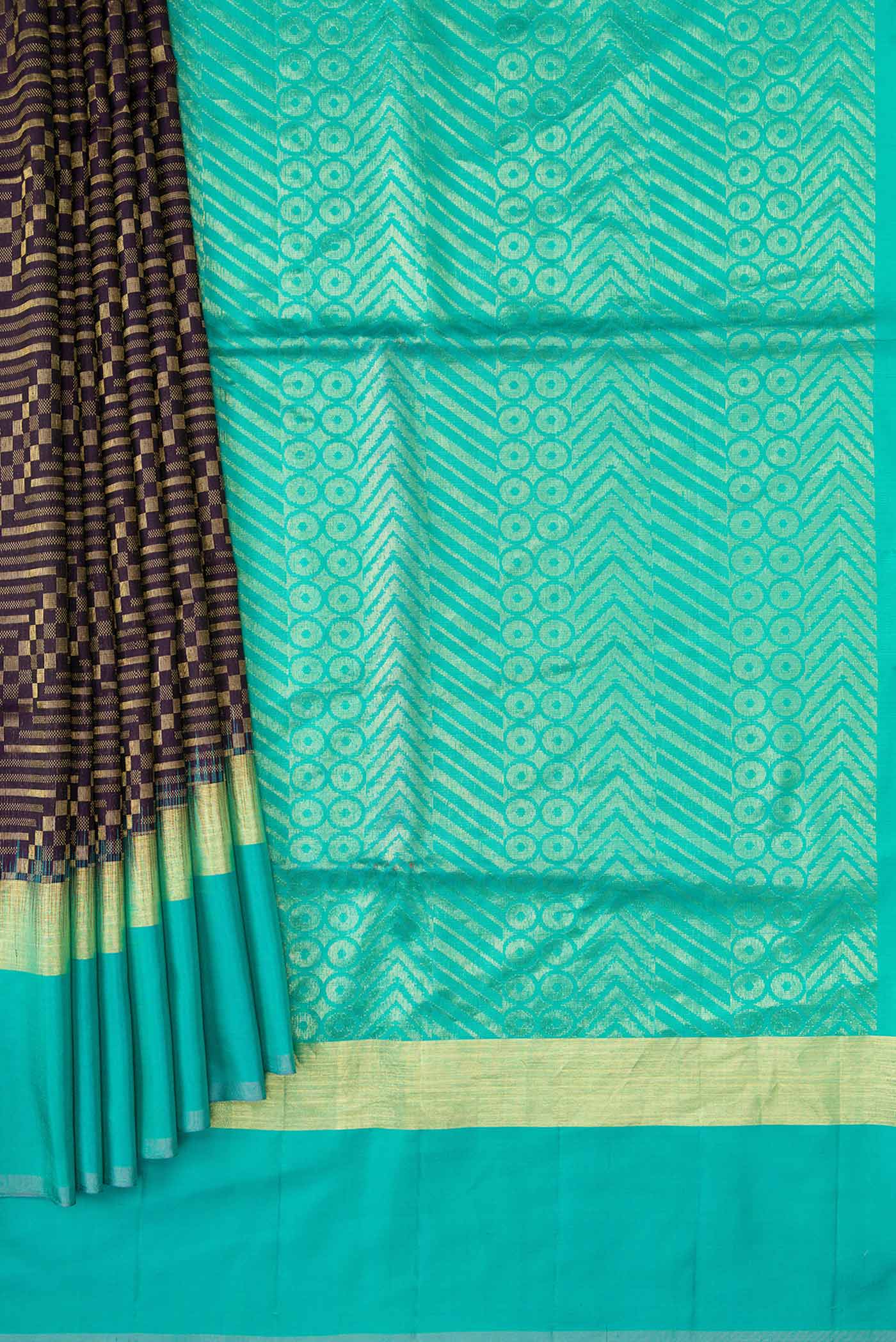 Navy Blue Soft Silk Saree - Image 4