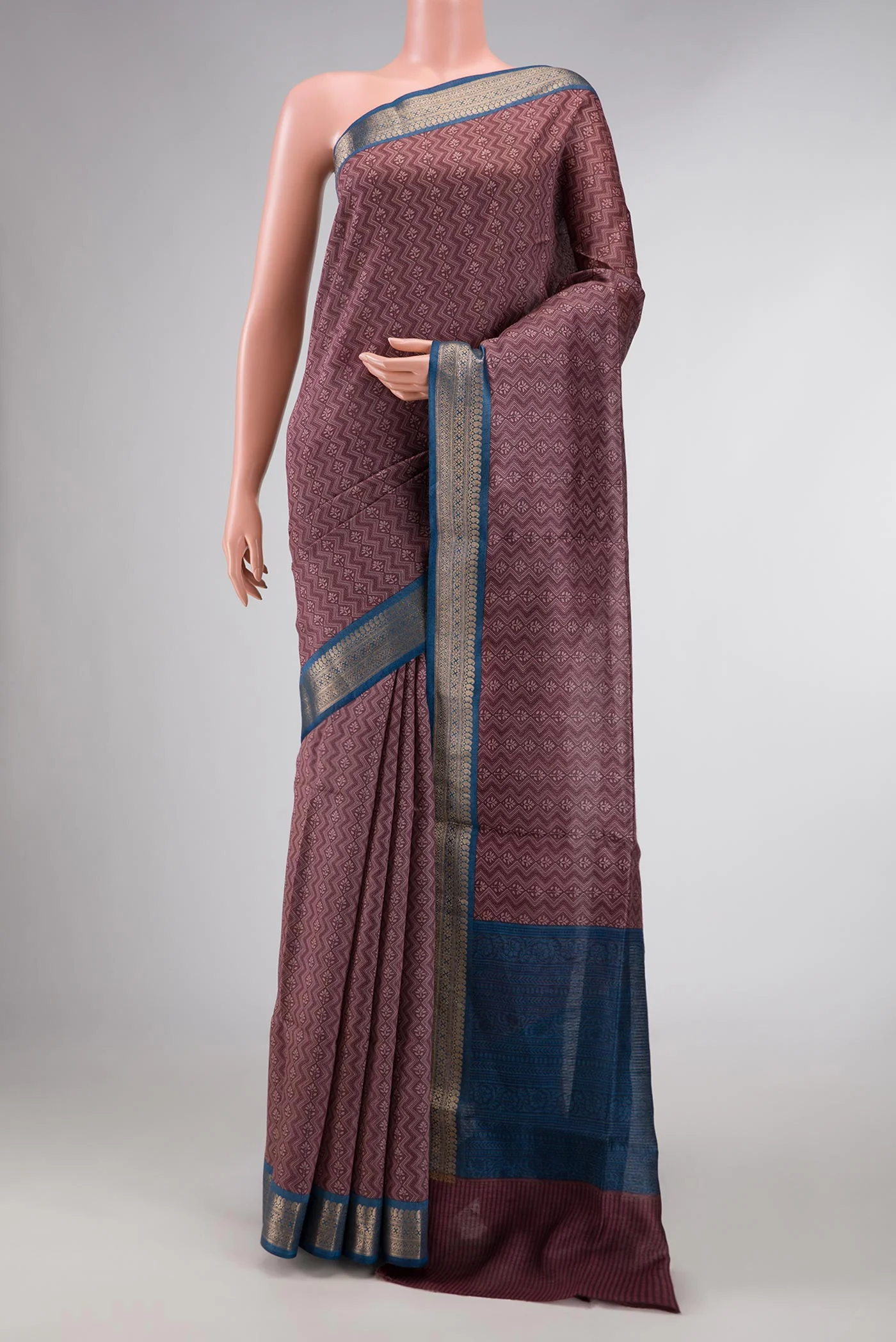 Burgundy Dual Tone Tussar Silk Saree