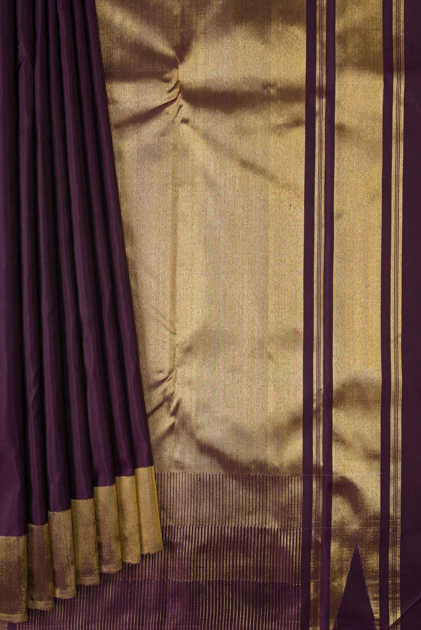 Burgundy Kanjivaram Silk Saree - Image 2
