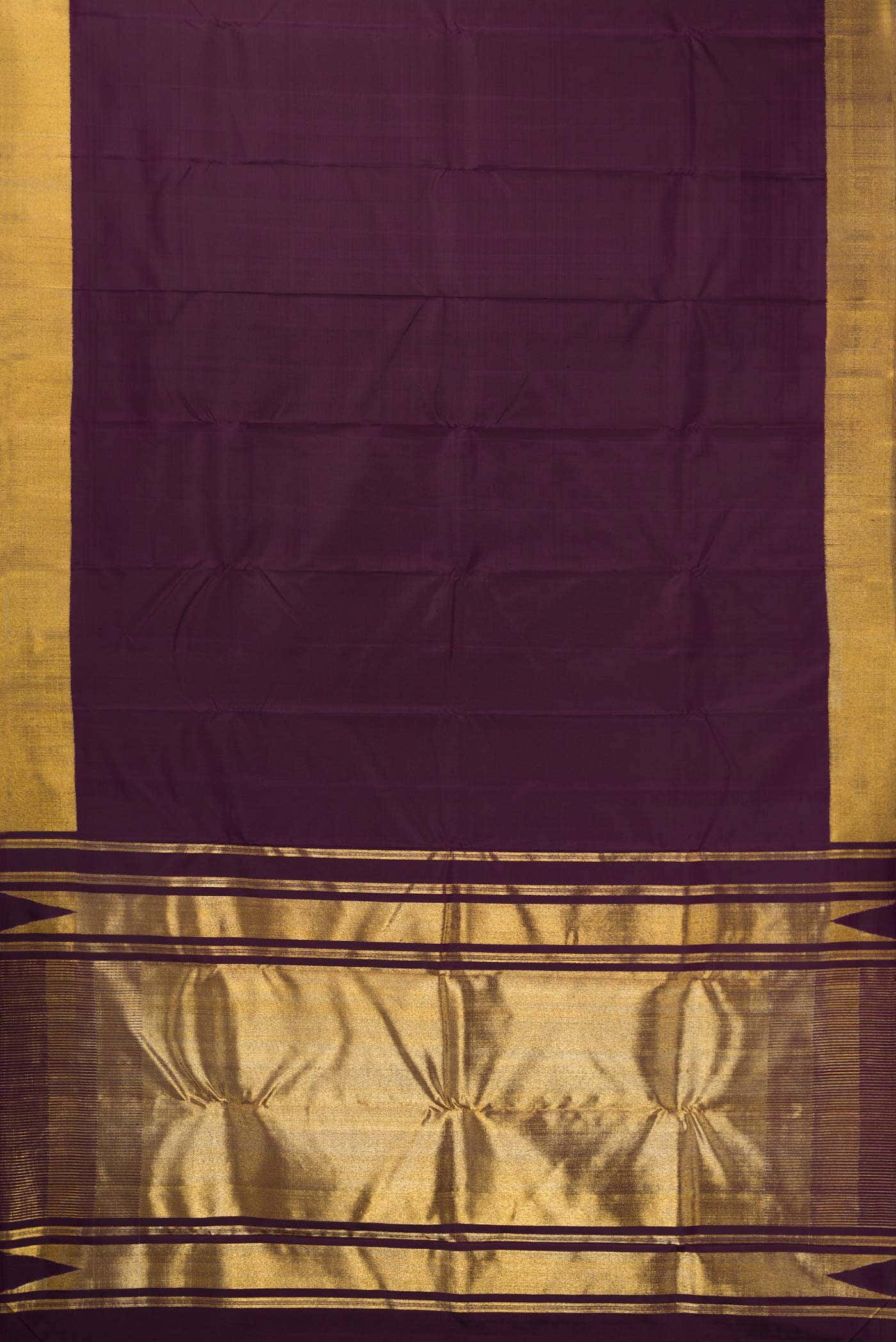 Burgundy Kanjivaram Silk Saree - Image 4