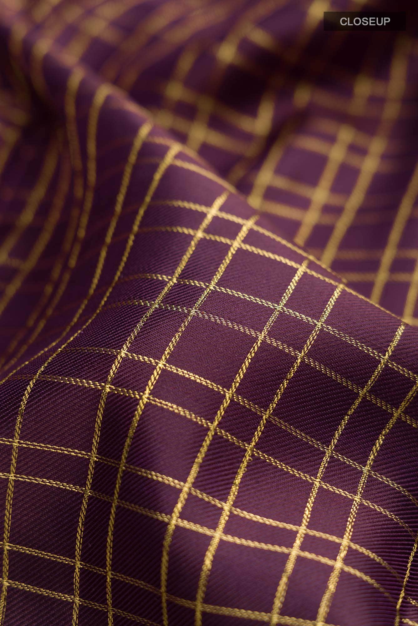 Pure Silk Pure Zari Burgundy Kanjivaram Saree - Image 3