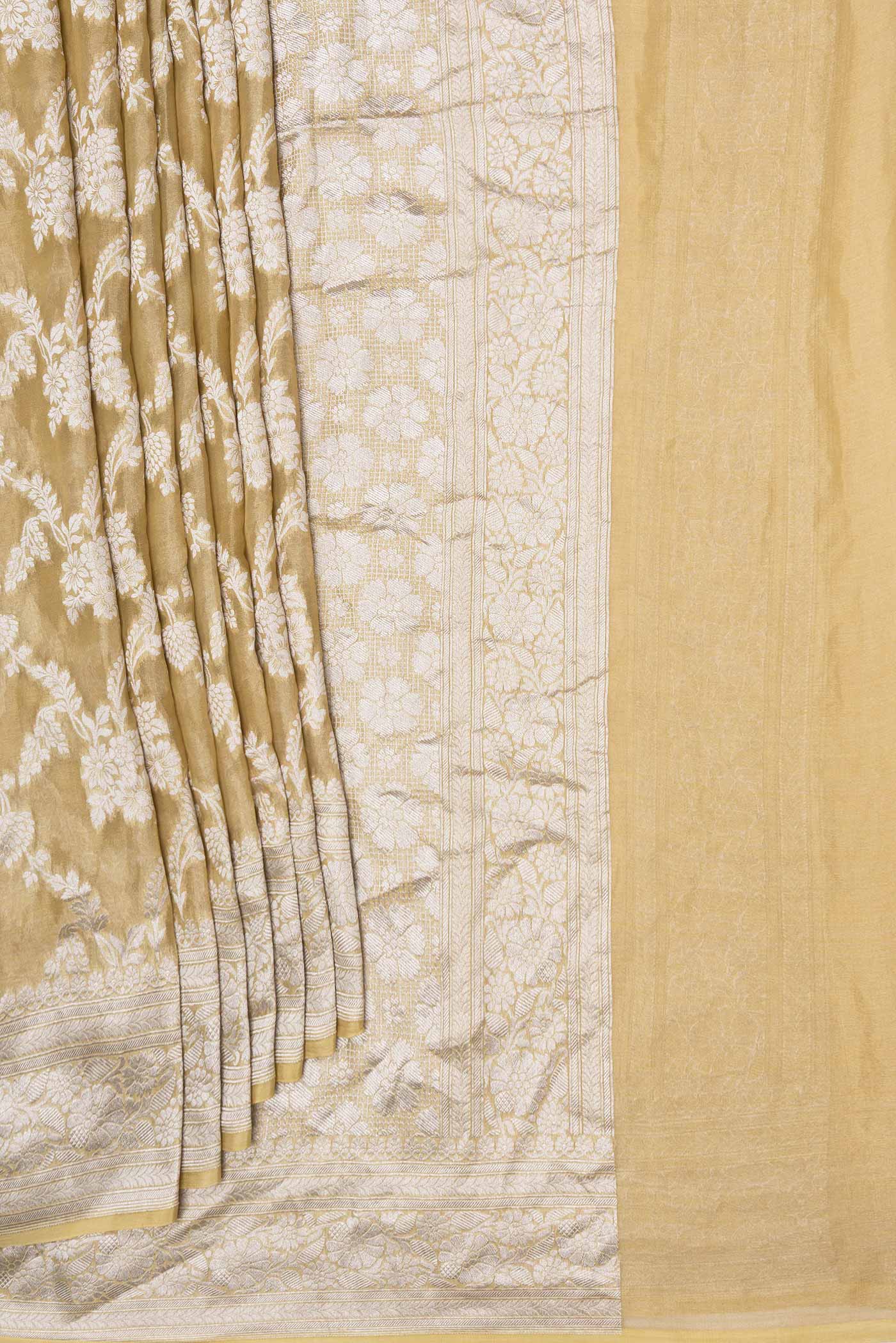 Caramel Dual Tone Mysore Georgette Saree - Image 3