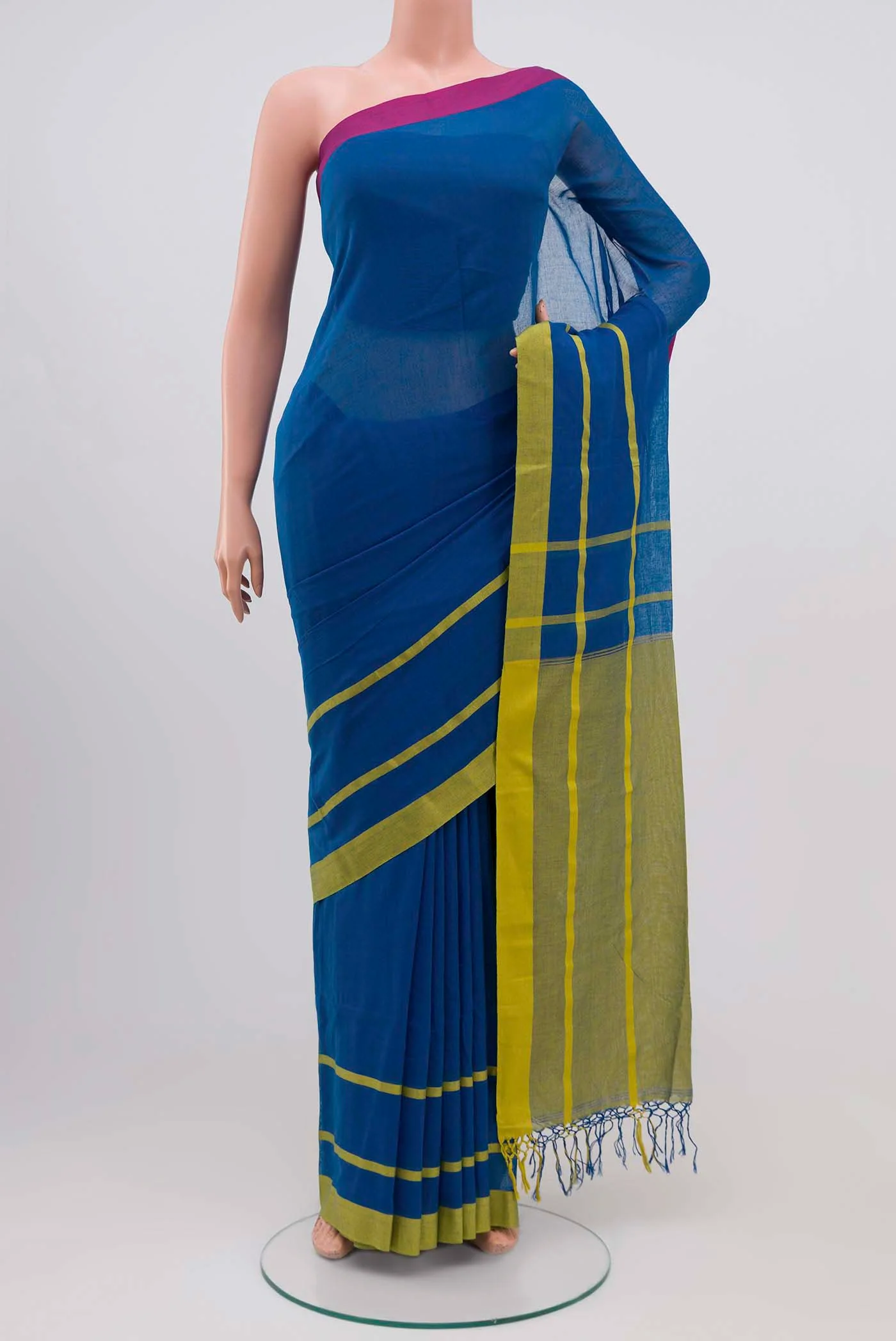 Chhaya-Blue Cotton Saree