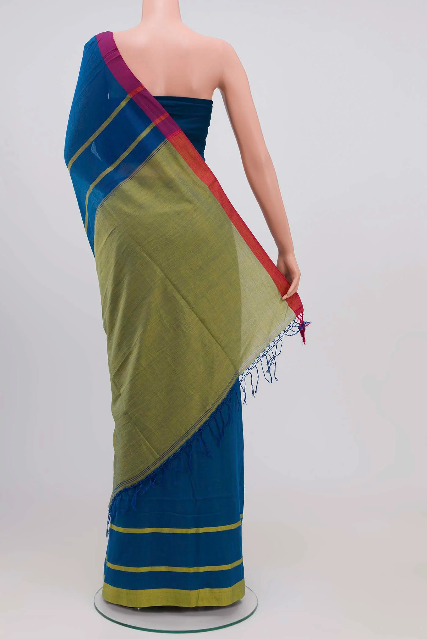 Chhaya-Blue Cotton Saree - Image 4