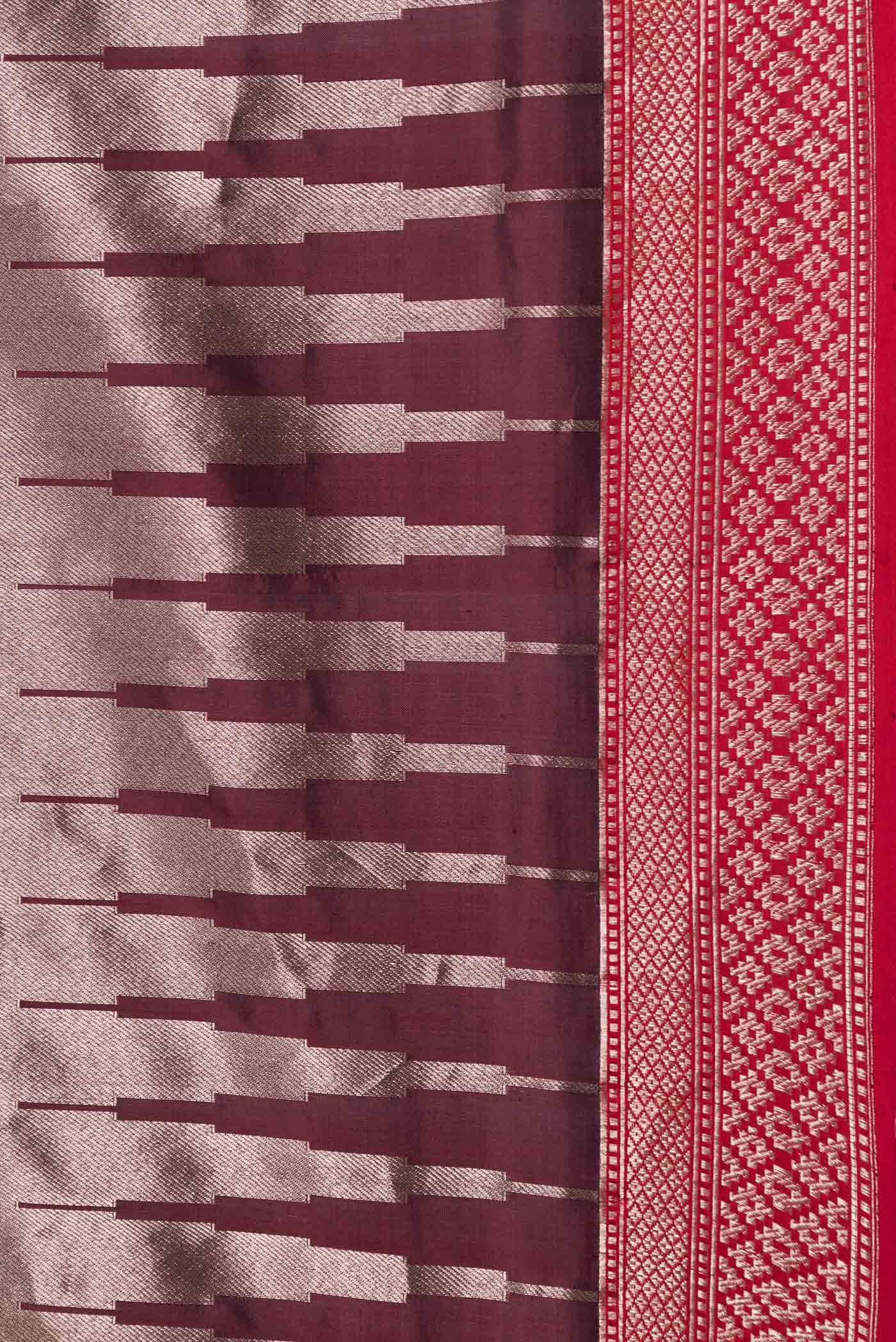 Coffee Brown Dual Tone Banarasi Saree - Image 3