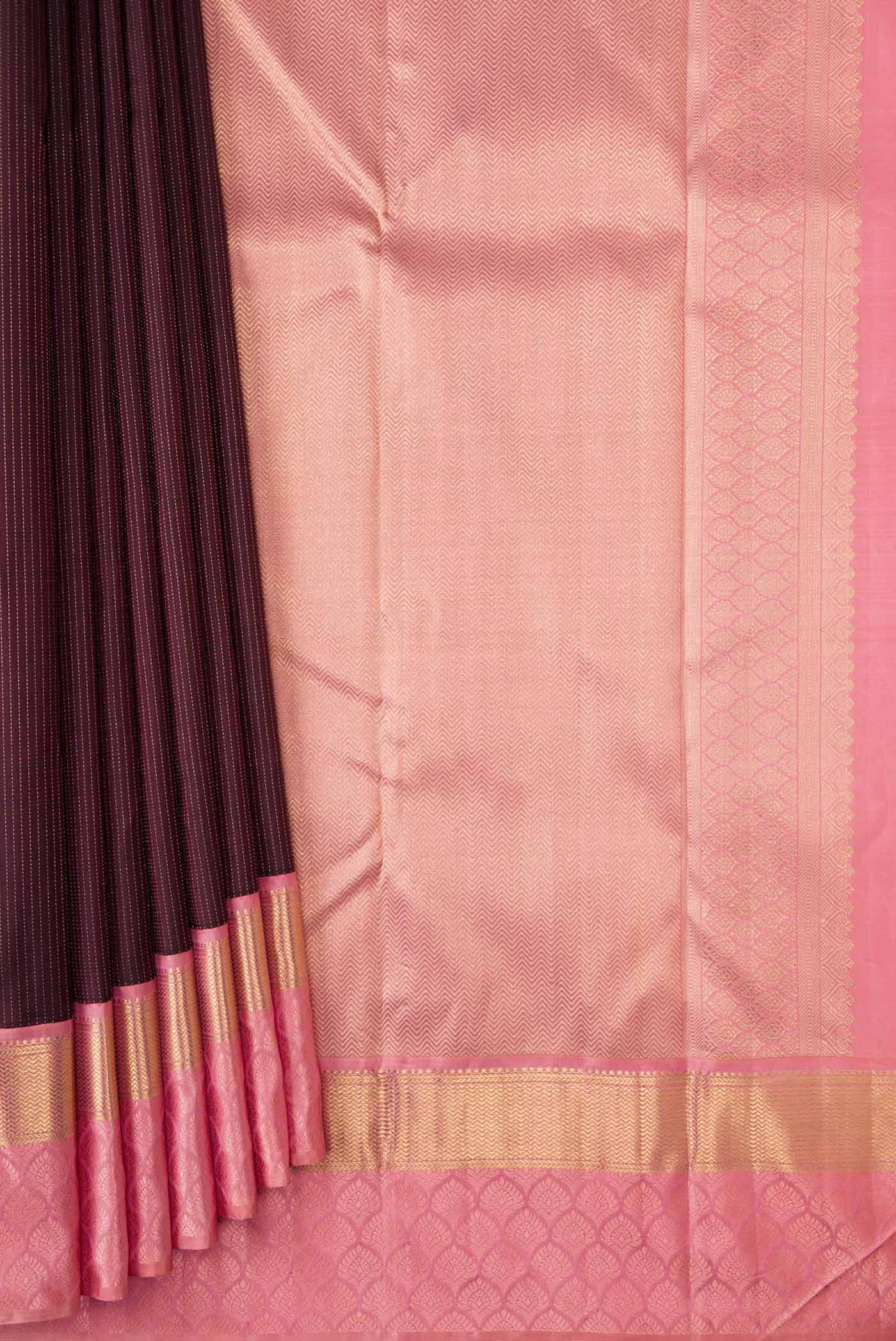 Coffee Brown Dual Tone Kanchipuram Silk Saree - Image 4