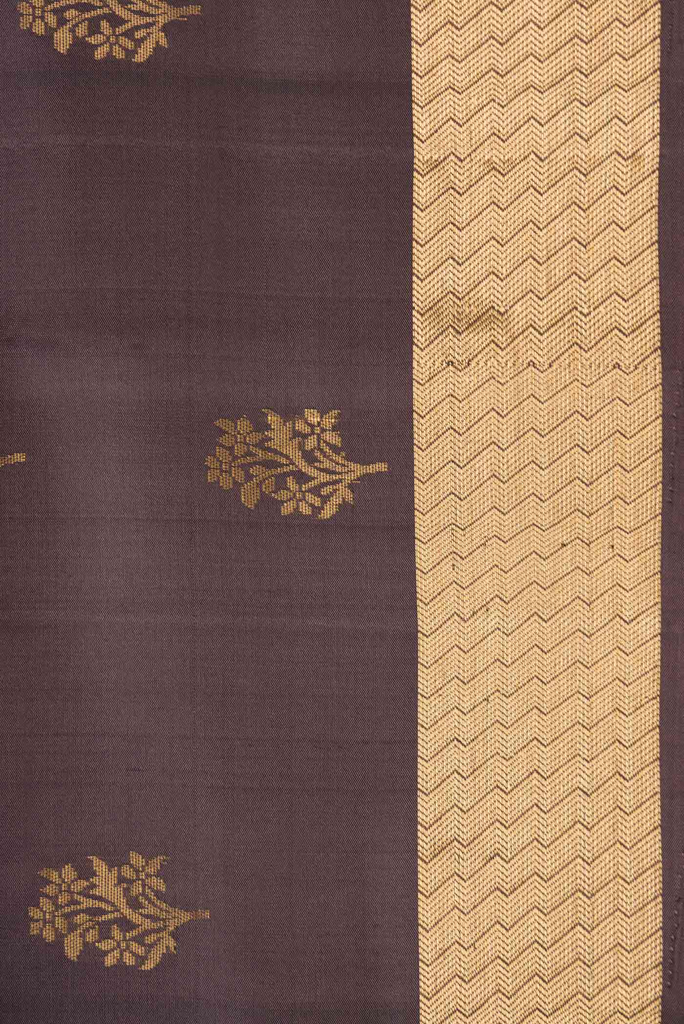 Coffee Brown Dual Tone Soft Silk Saree - Image 3