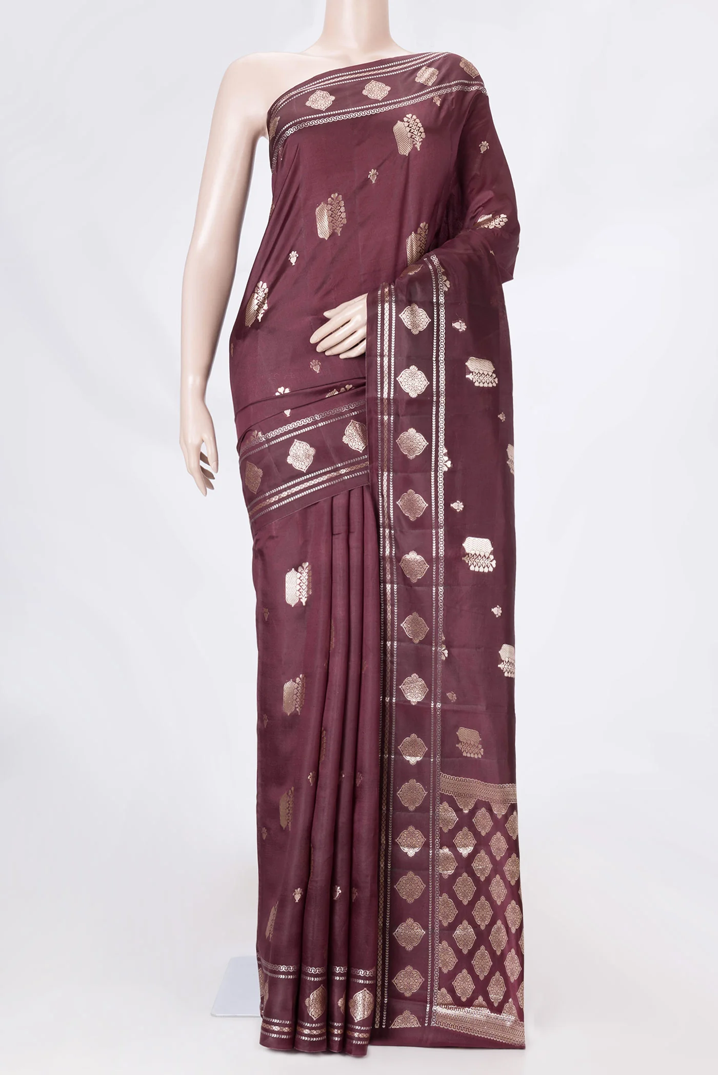 Coffee Brown Dual Tone Tussar Saree