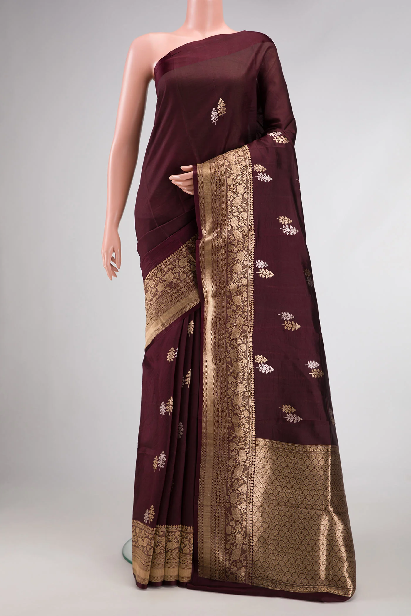 Coffee Brown Banarasi Katan Silk Saree