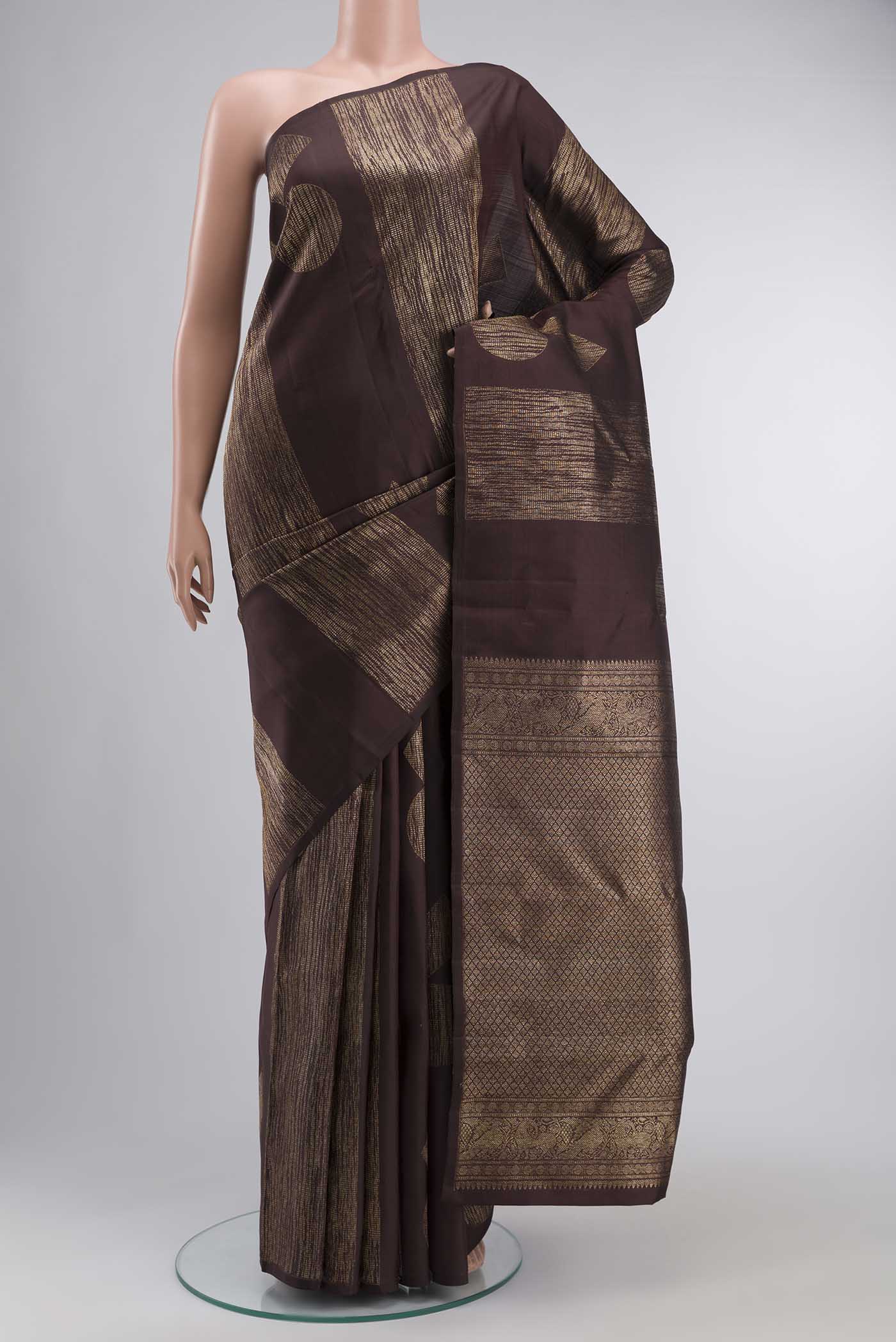 Coffee Brown Kanjivaram Silk Saree