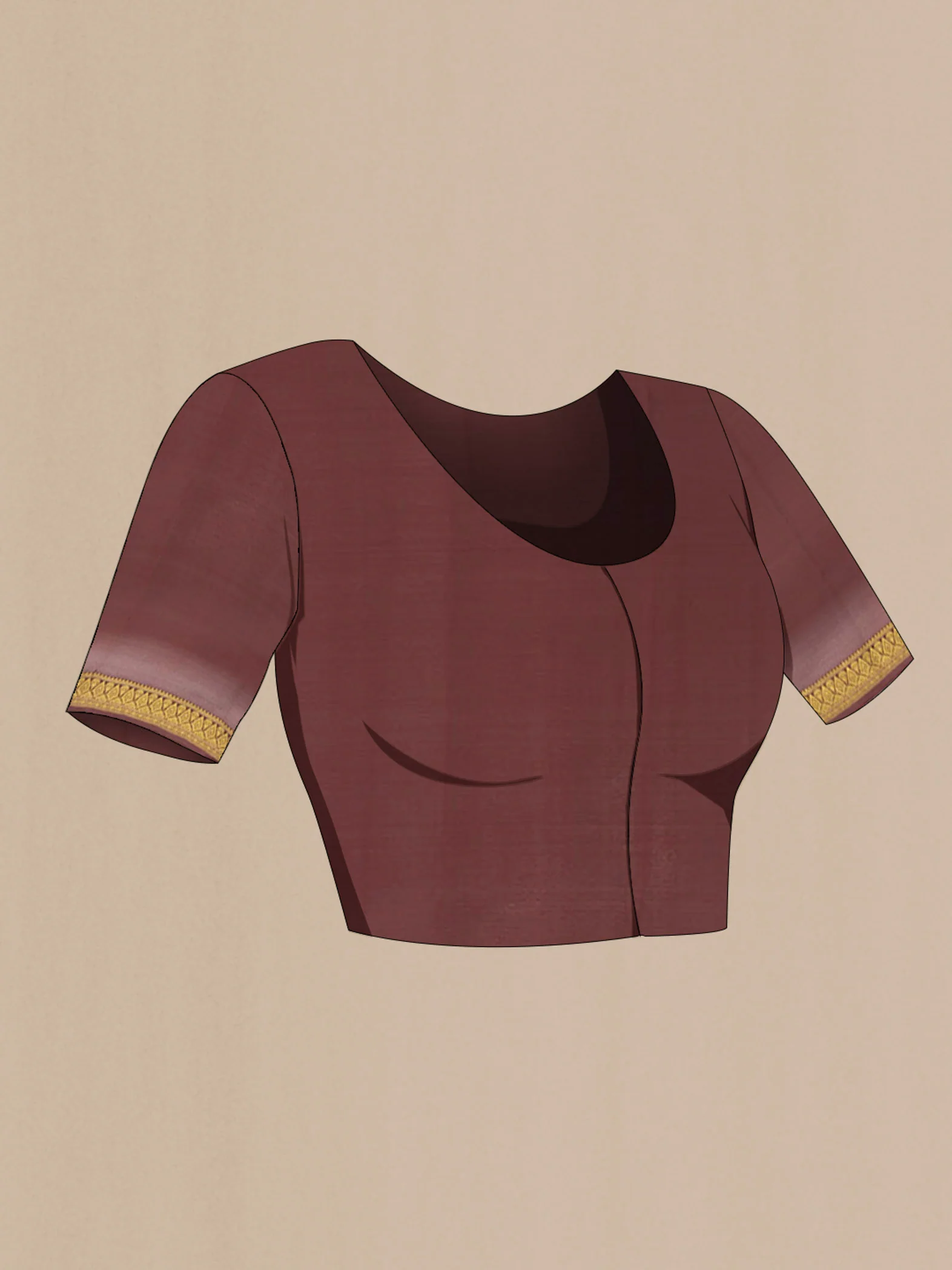 Coffee Brown Mysore Crepe Saree - Image 4