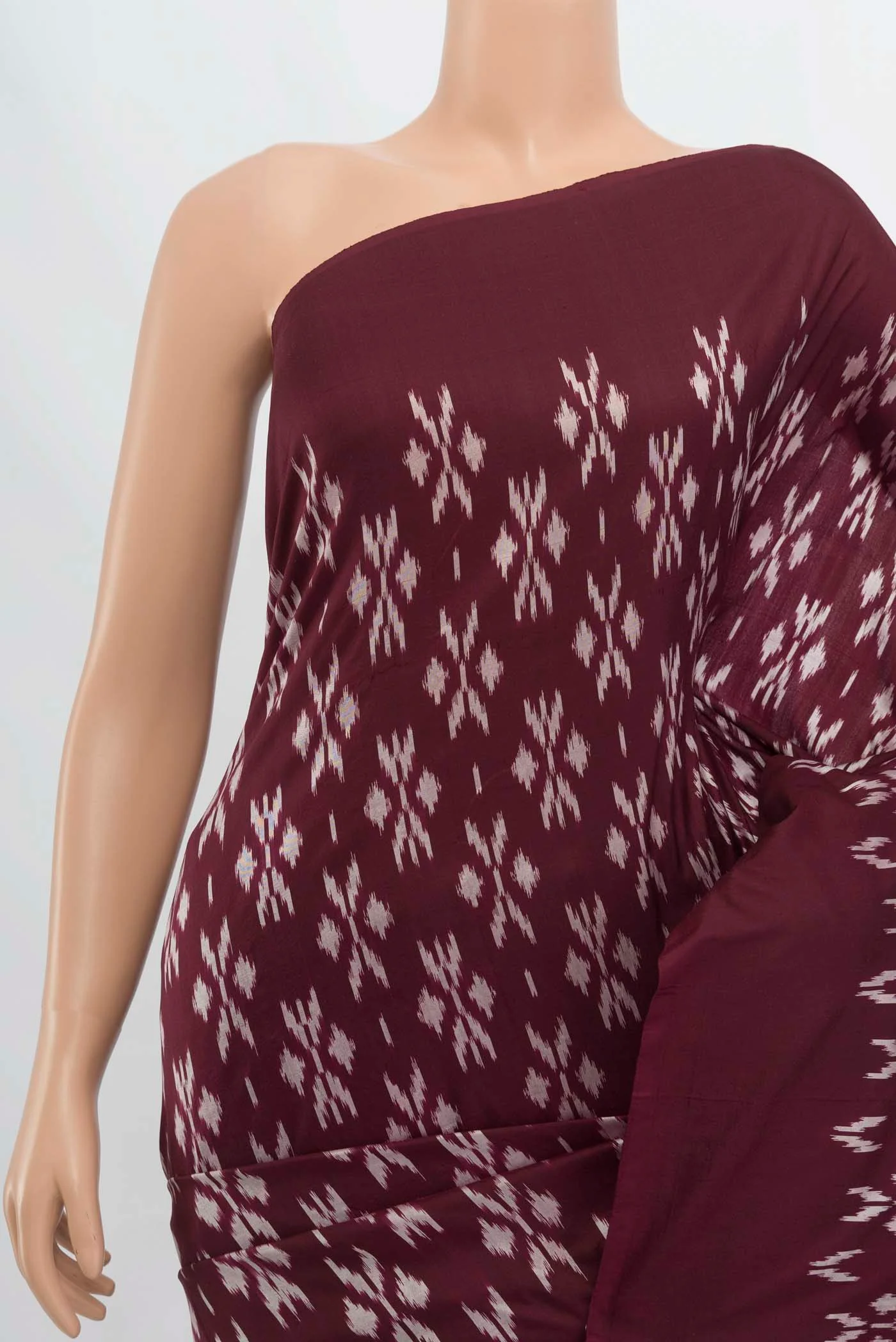 Coffee Brown Pochampally Silk Saree - Image 2