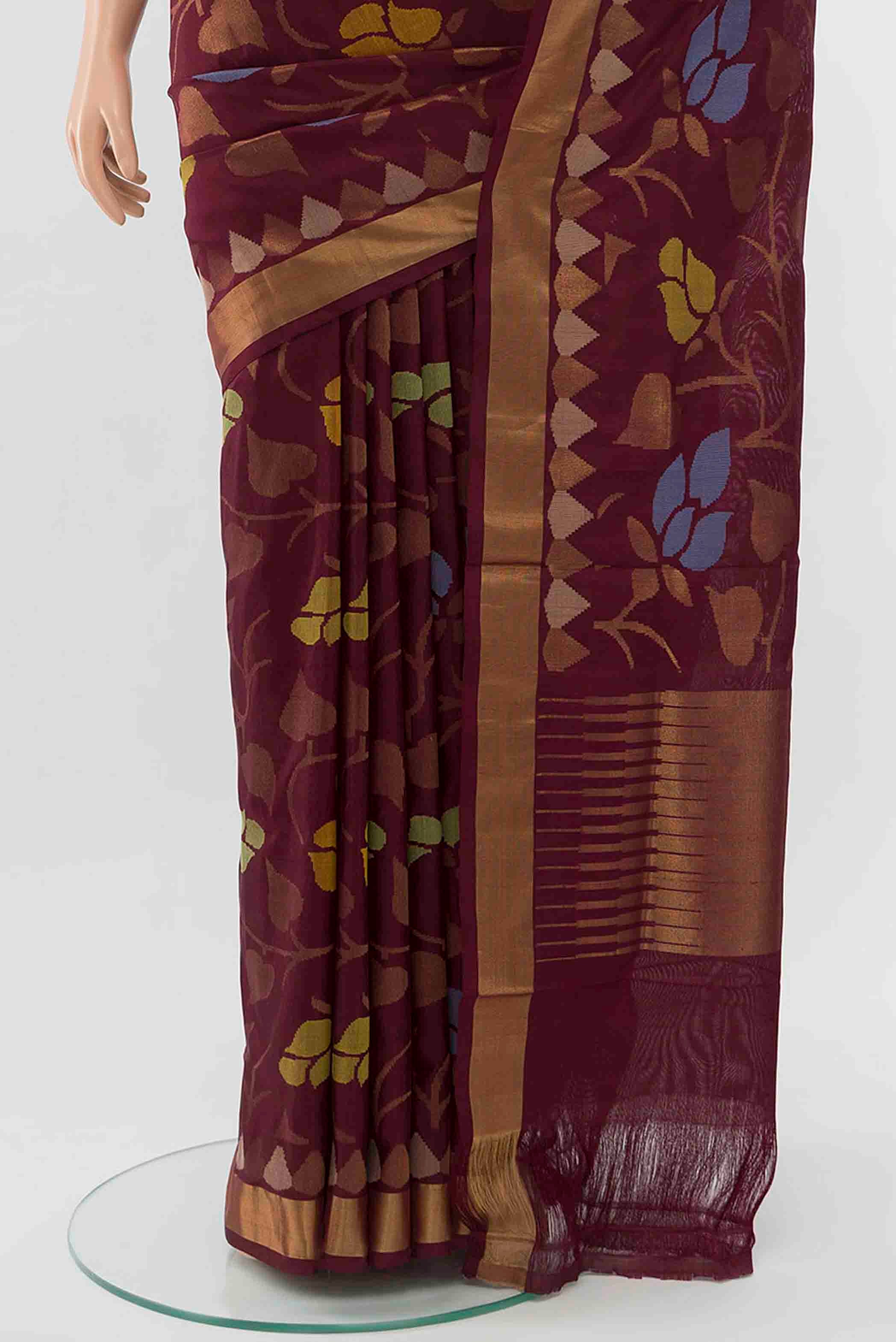 Coffee Brown Uppada Silk Saree - Image 3