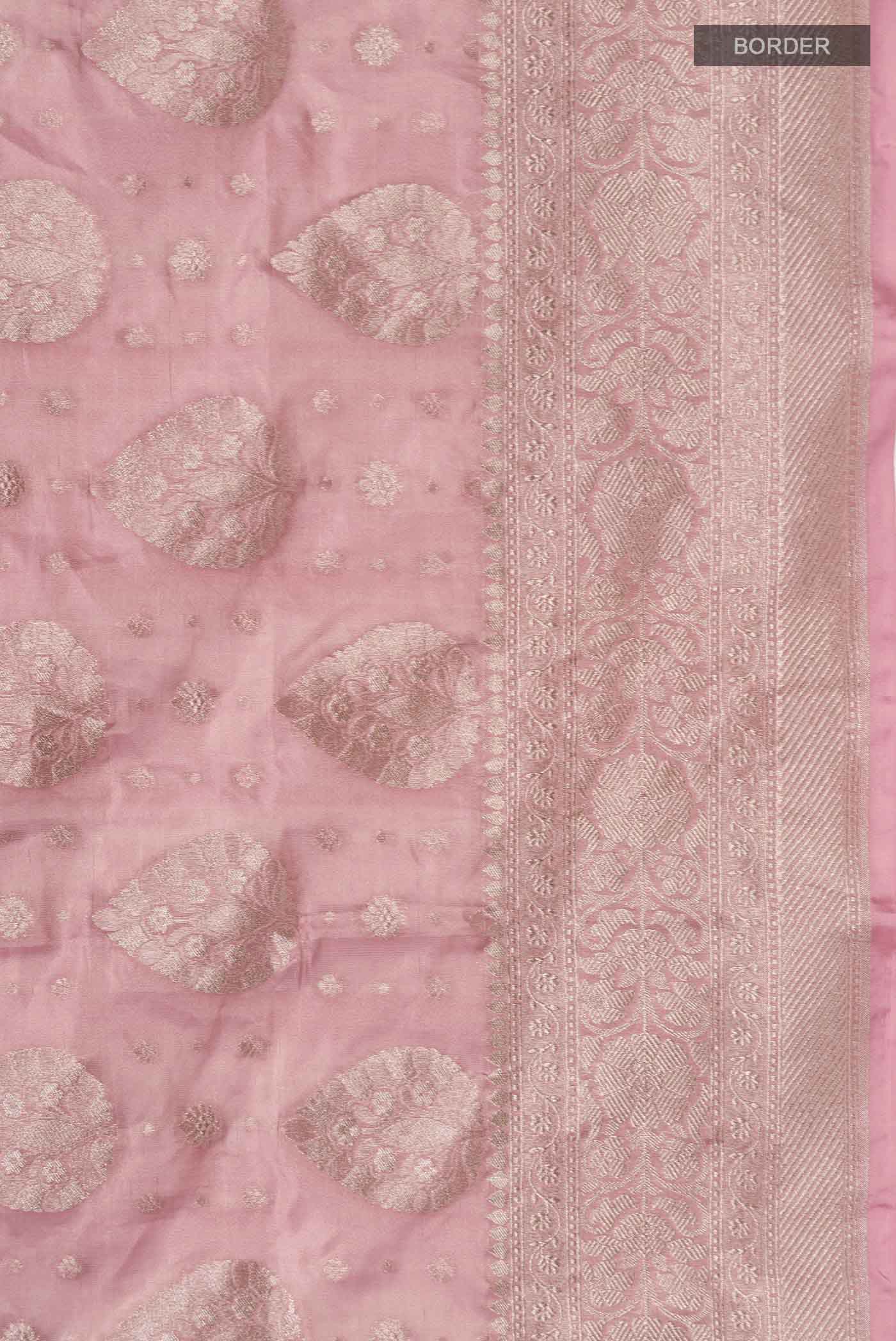 Coral Banarasi Silk Saree - Image 3
