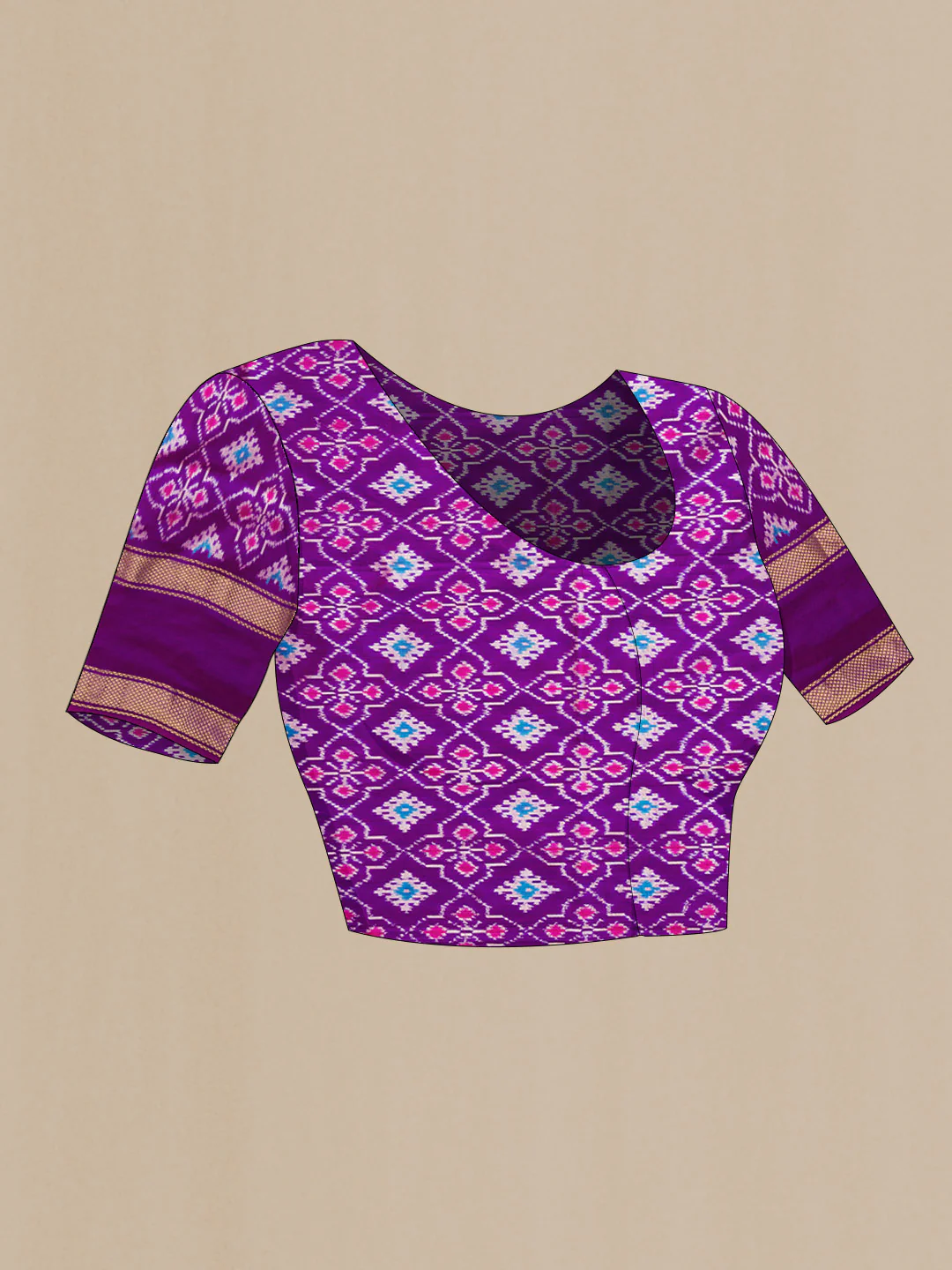 Pink Pochampally Silk Saree - Image 5