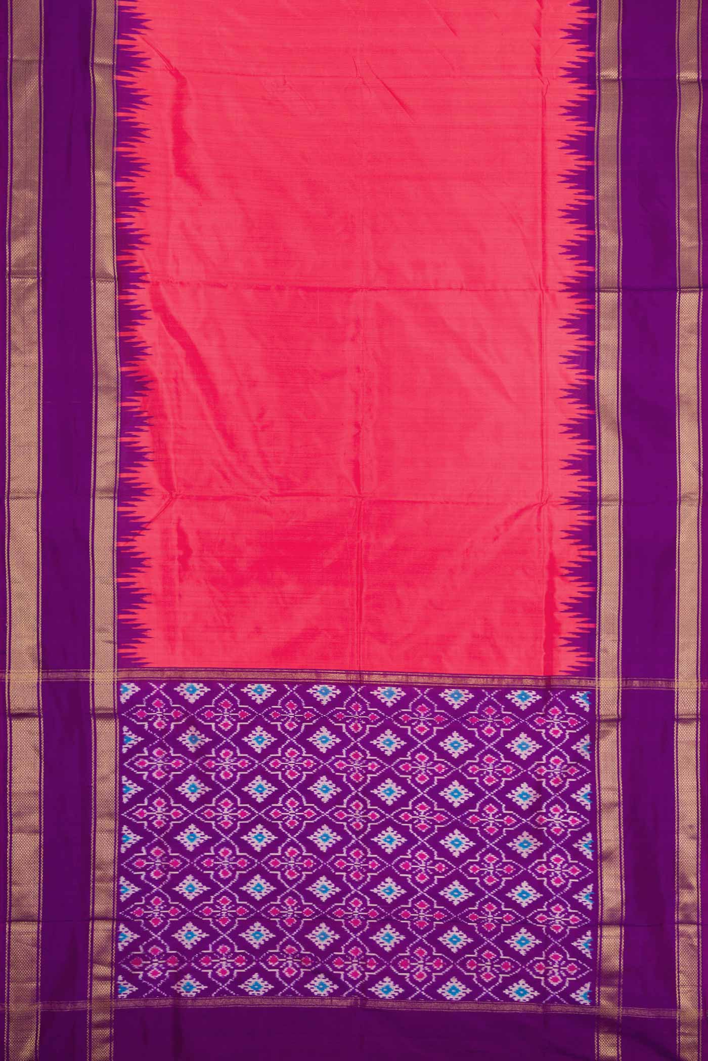 Pink Pochampally Silk Saree - Image 6