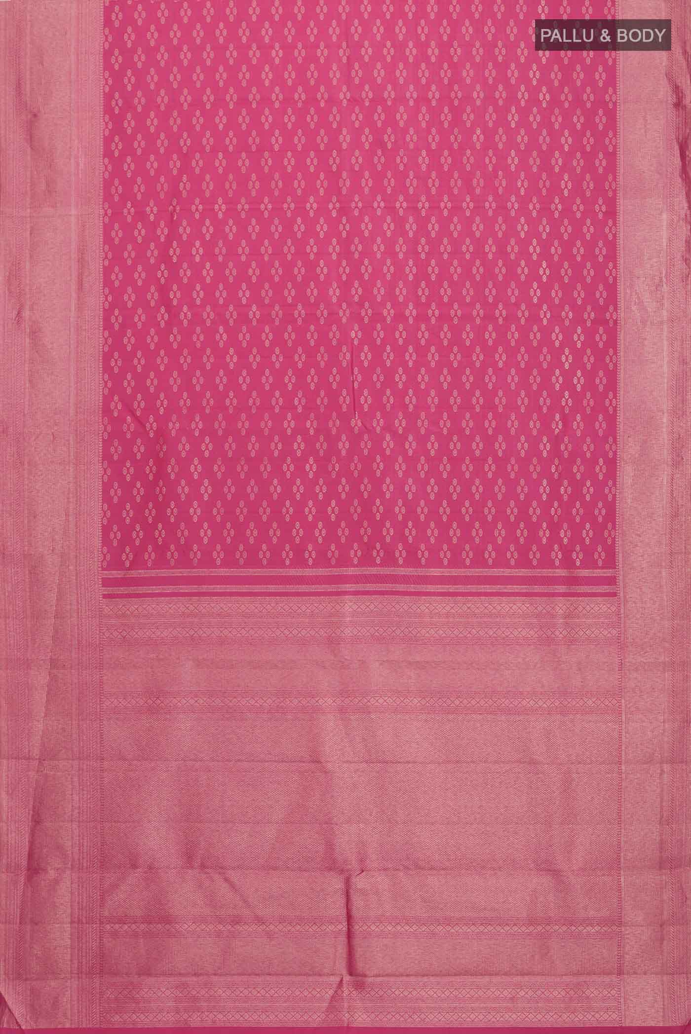 Coral Kanchipuram Silk Saree - Image 6