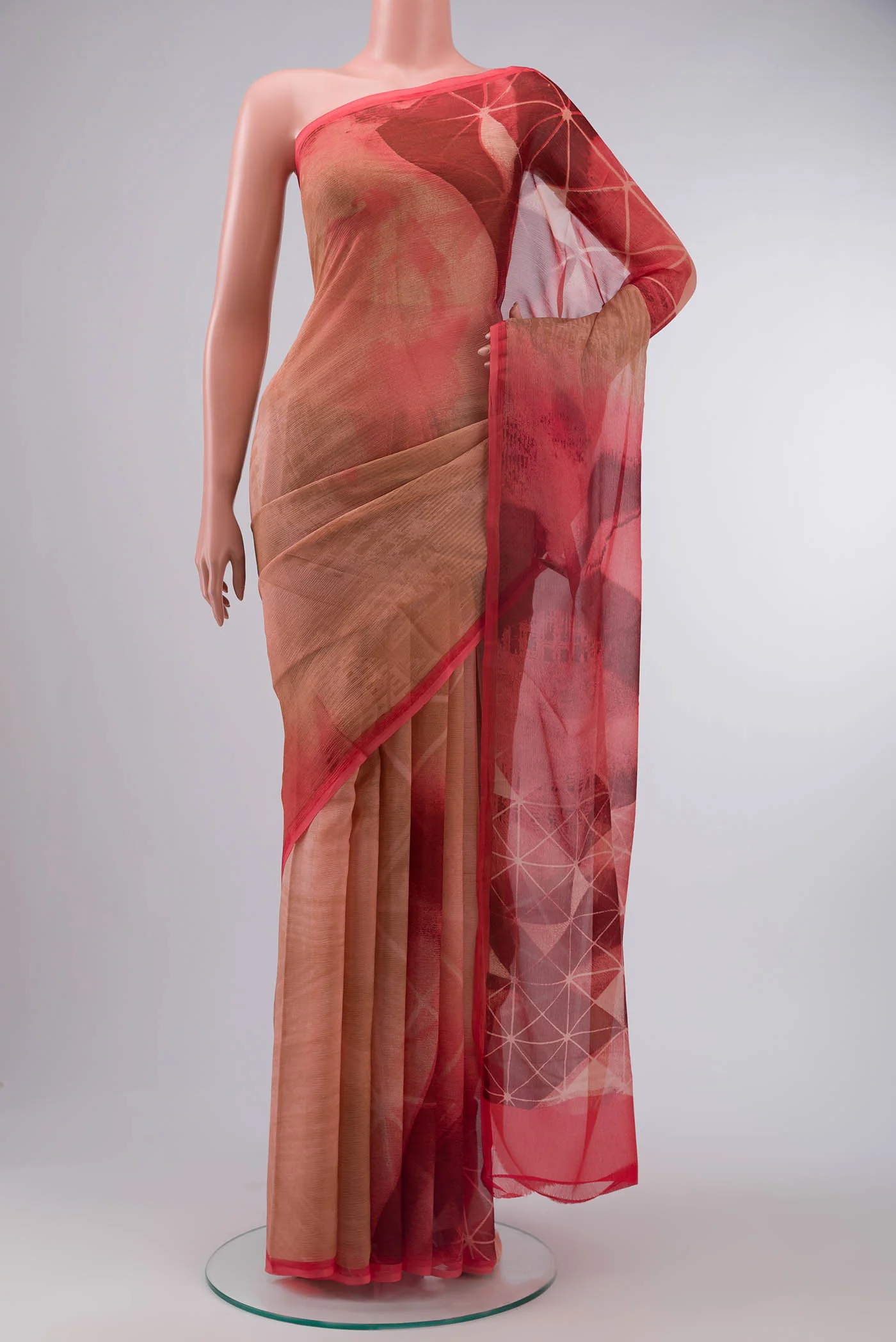 Coral Mysore Chiffon Saree