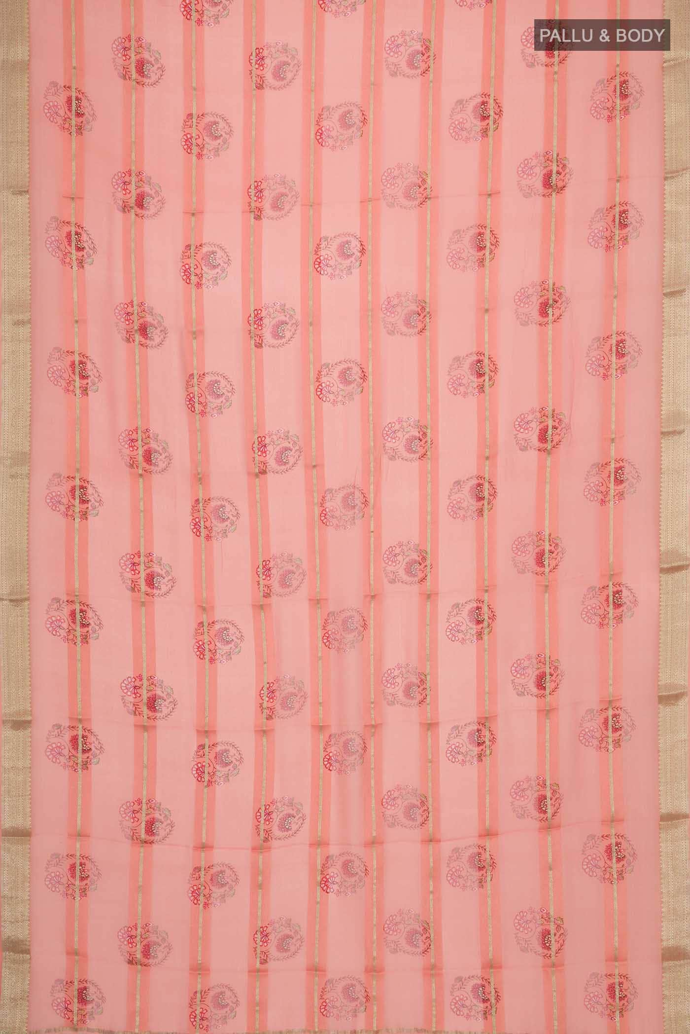 Coral Mysore Georgette Saree - Image 4