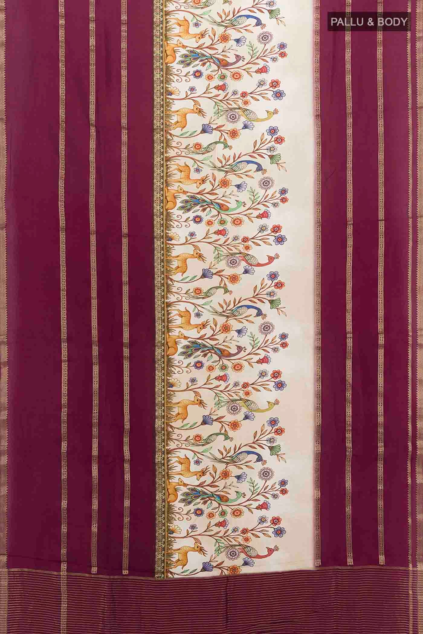 Cream Art Silk Saree - Image 5