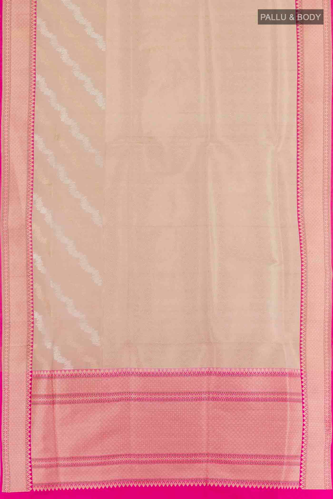 Cream Banarasi Silk Saree - Image 5