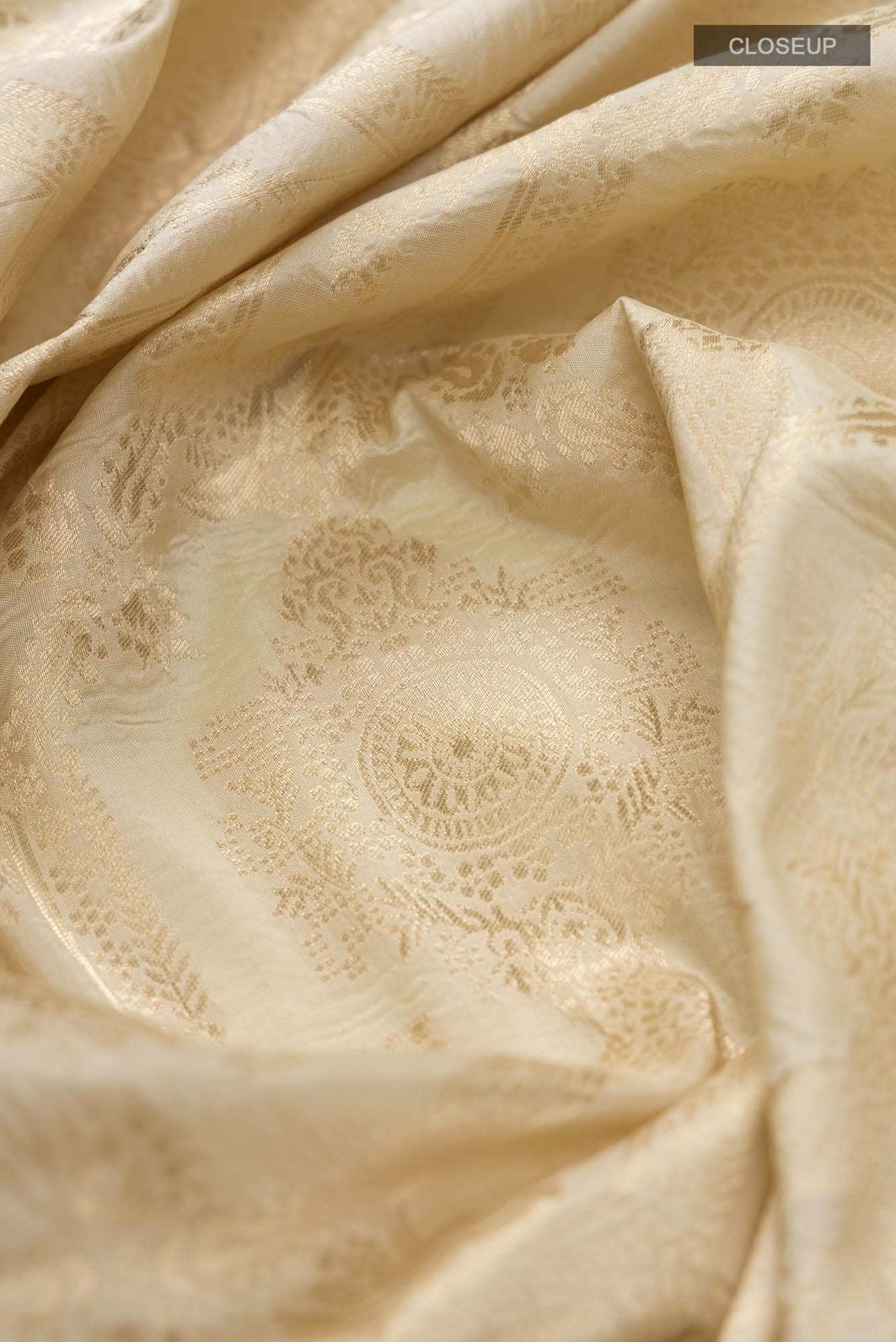 Priyasambad-Cream Banarasi Silk Saree - Image 5