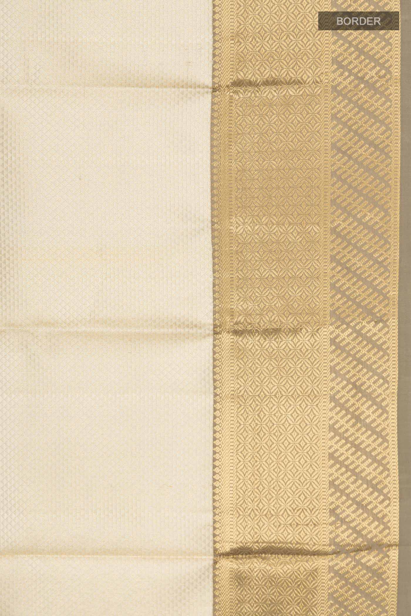 Cream Kanjivaram Silk Saree - Image 3