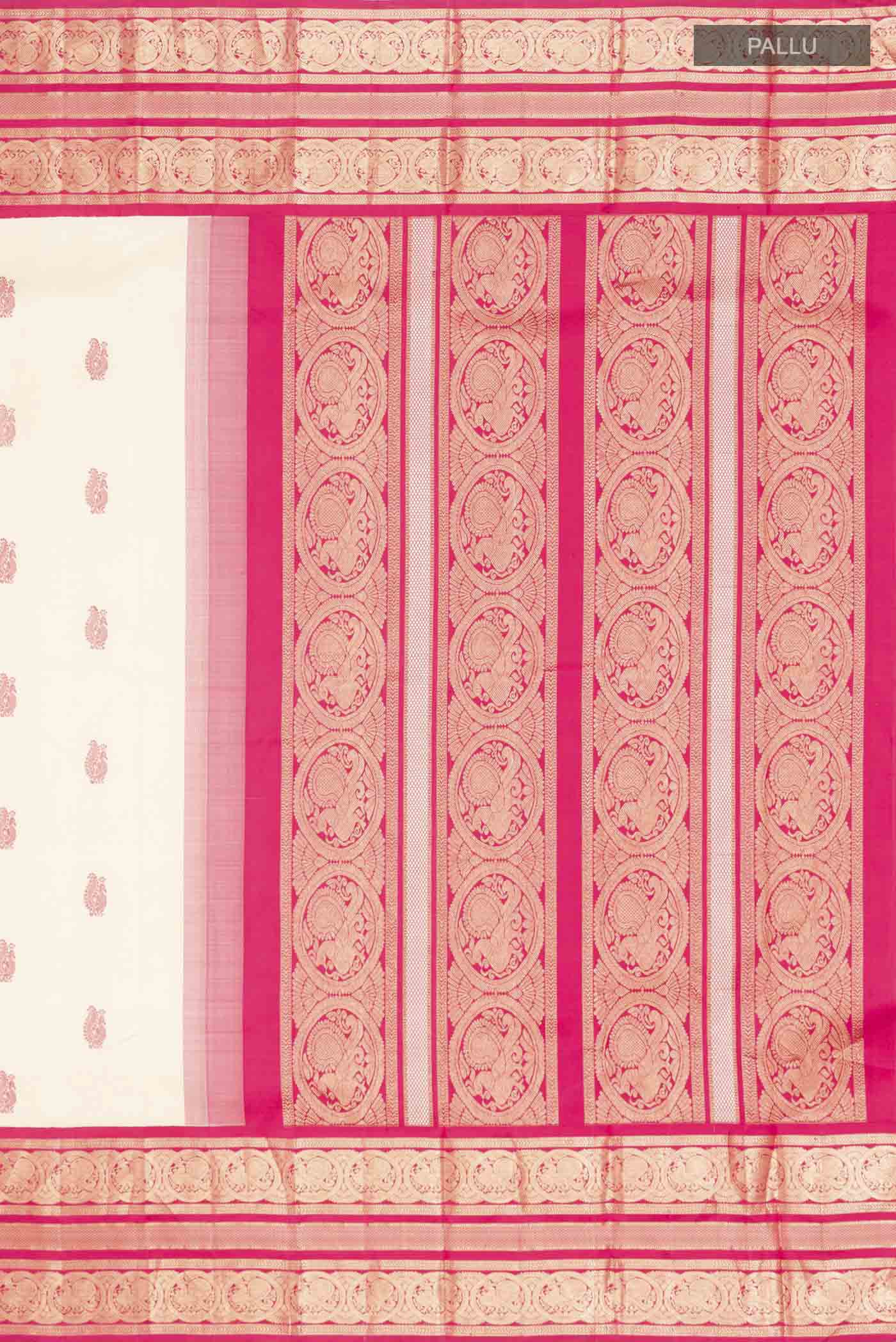 Cream Kanjivaram Silk Saree - Image 7