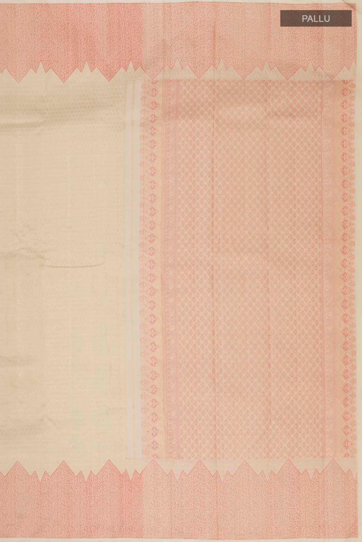 Cream Kanchipuram Silk Saree - Image 6