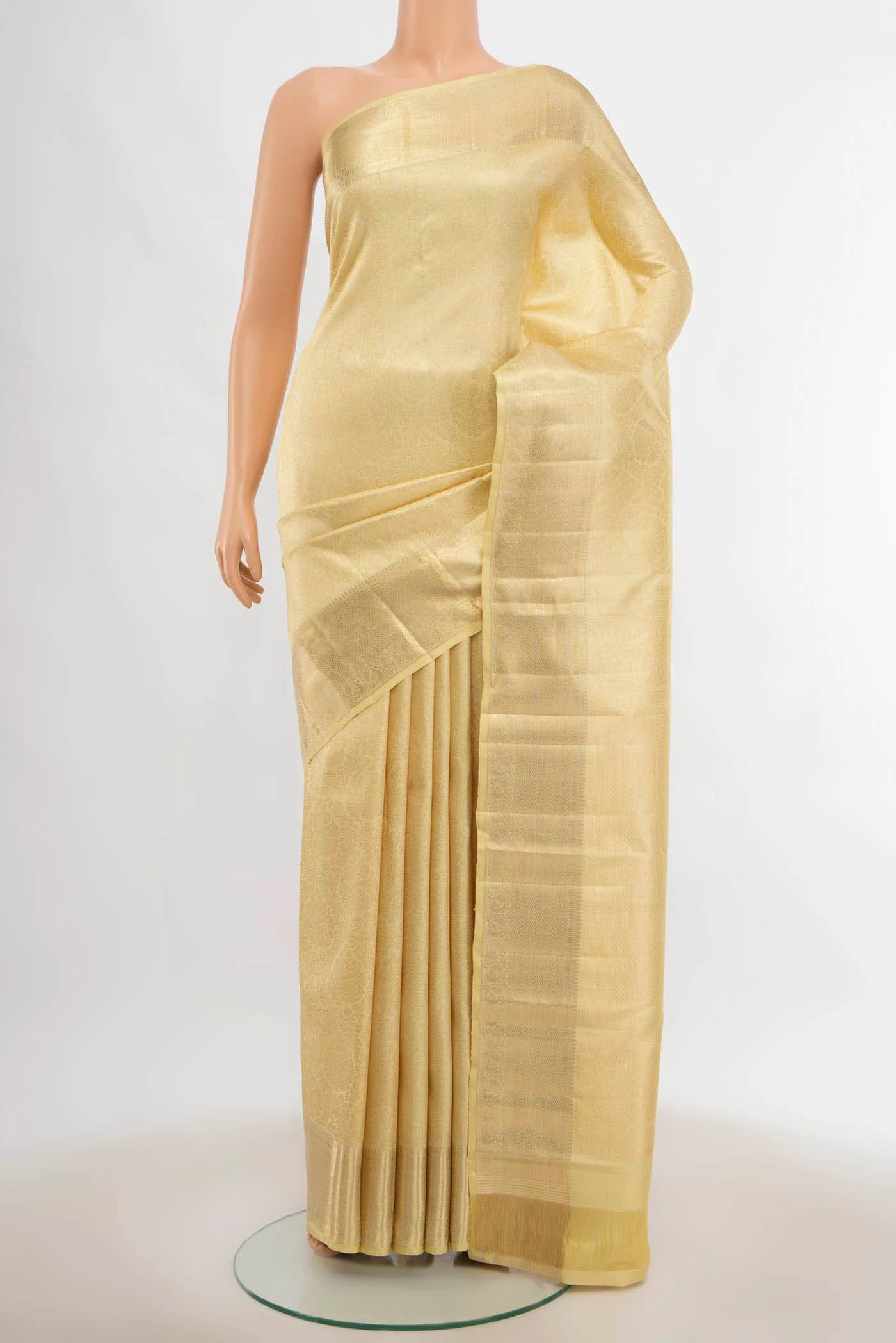 Cream Kanchipuram Silk Saree