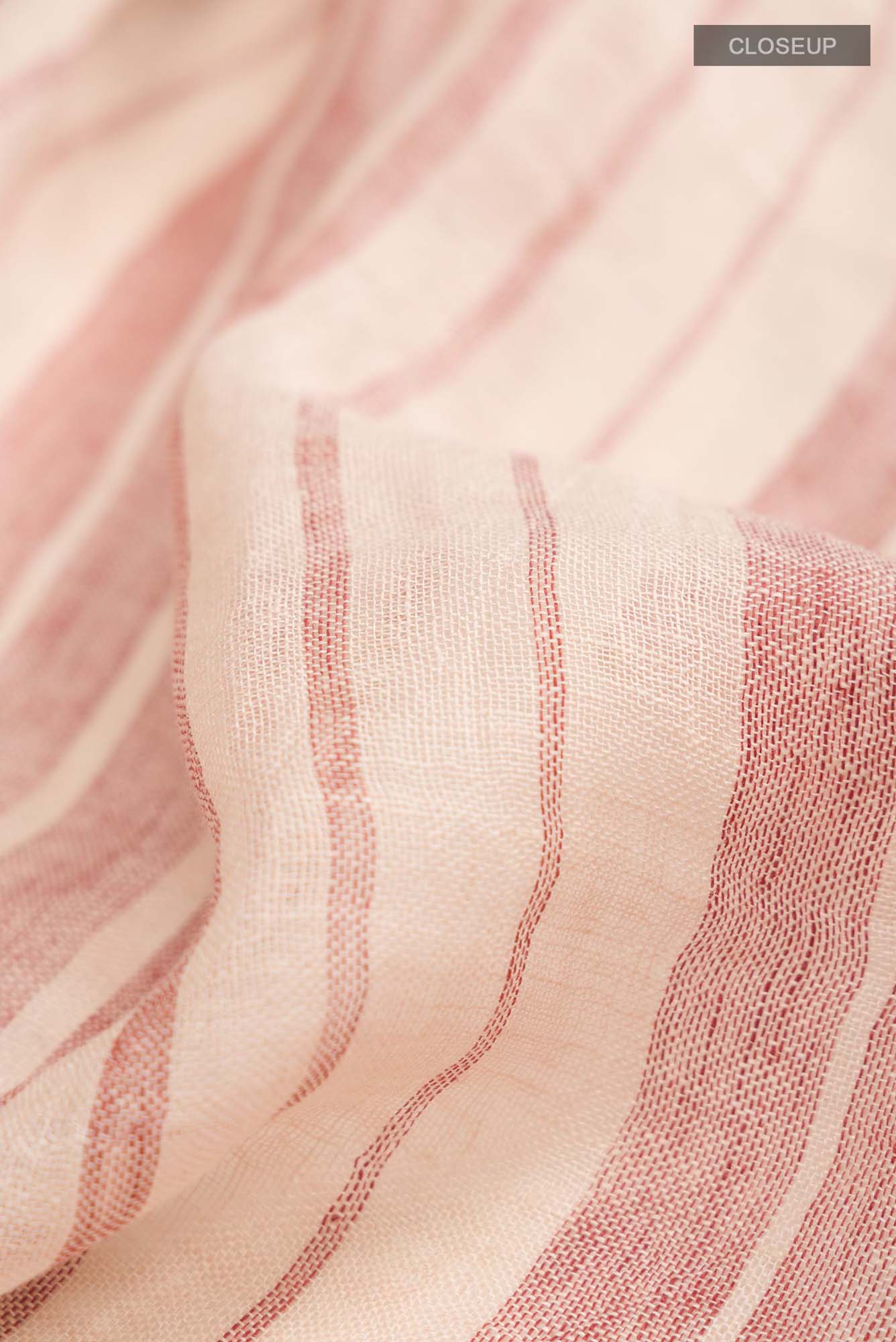 Cream Linen Saree - Image 2