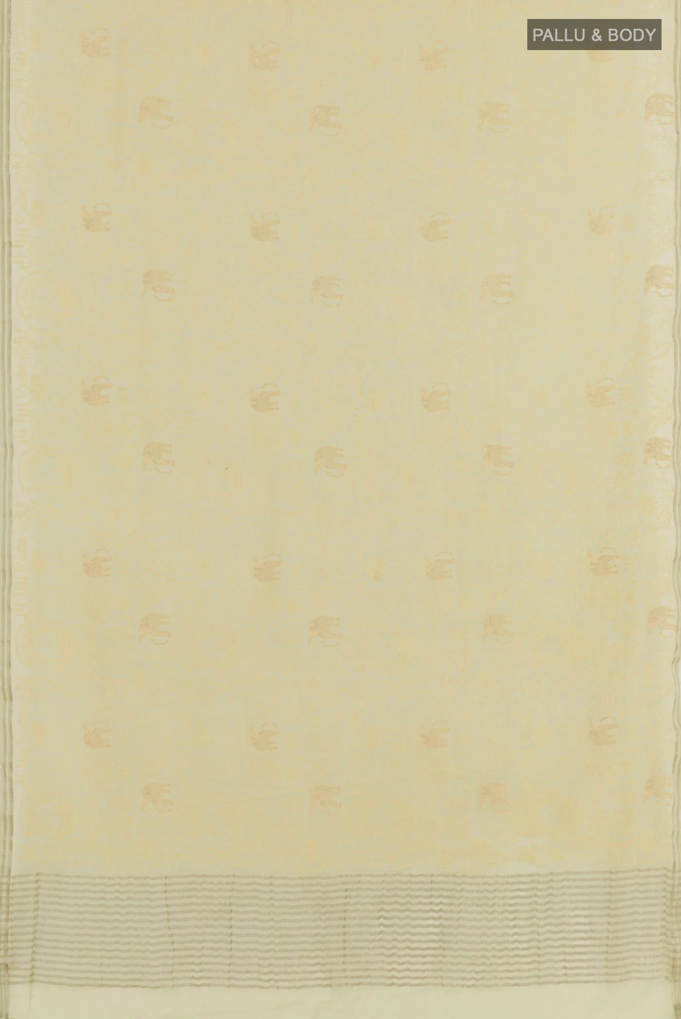 Cream Mysore Chiffon Saree - Image 3