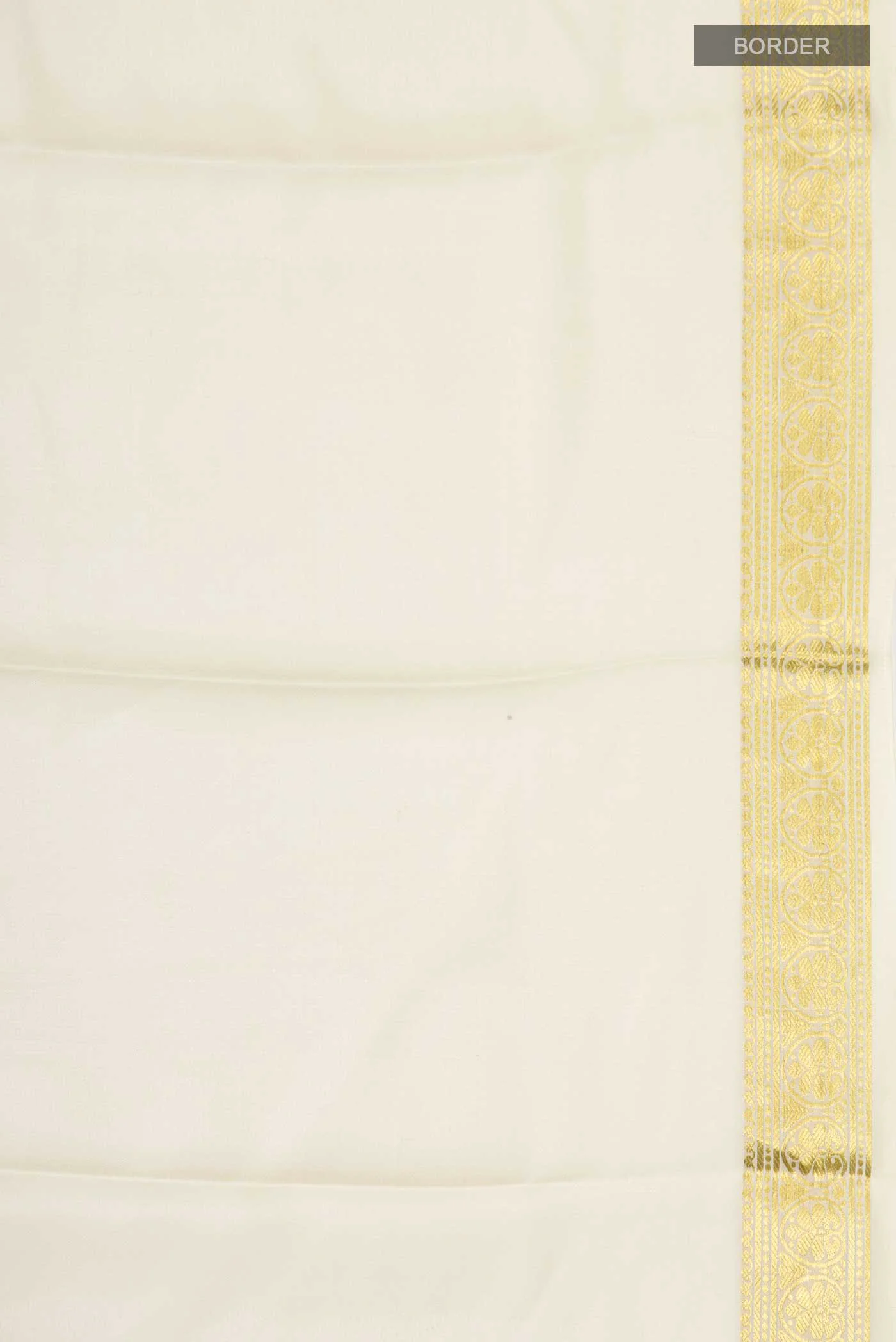 Cream Mysore Crepe Saree - Image 3