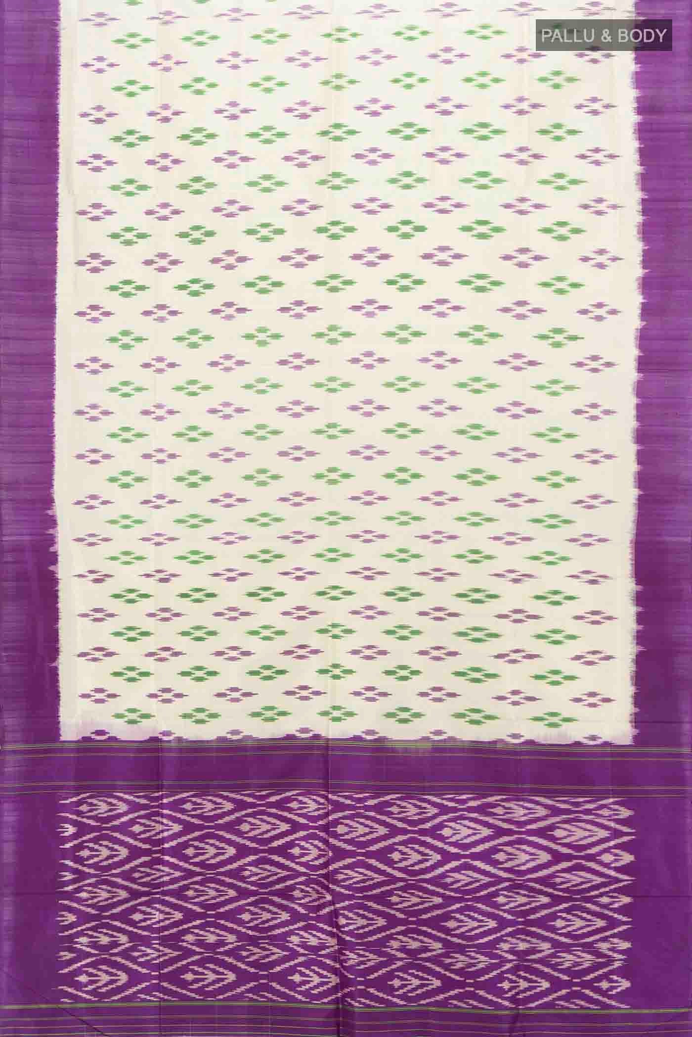 Cream Pochampally Saree - Image 4