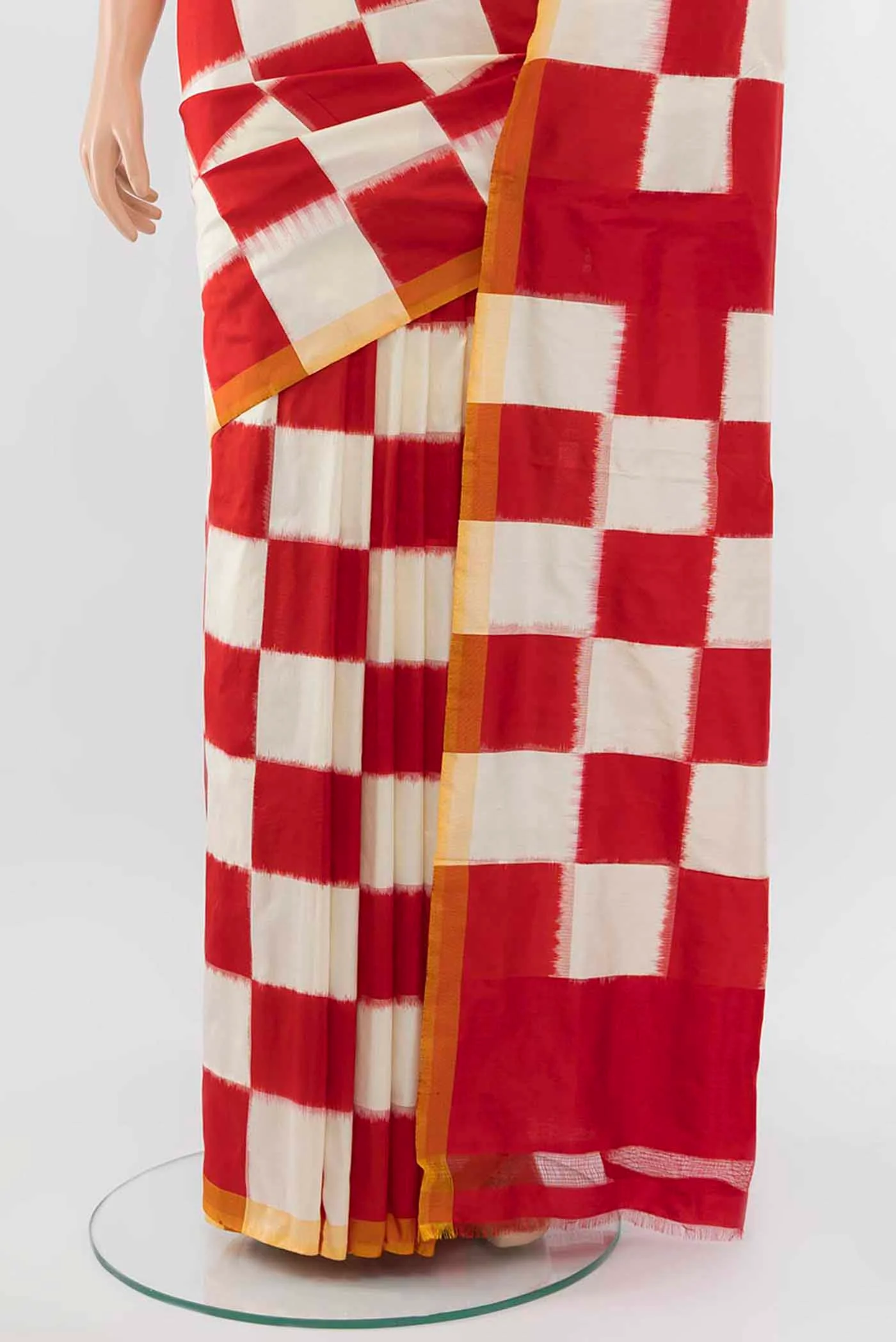 Cream Pochampally Saree - Image 3