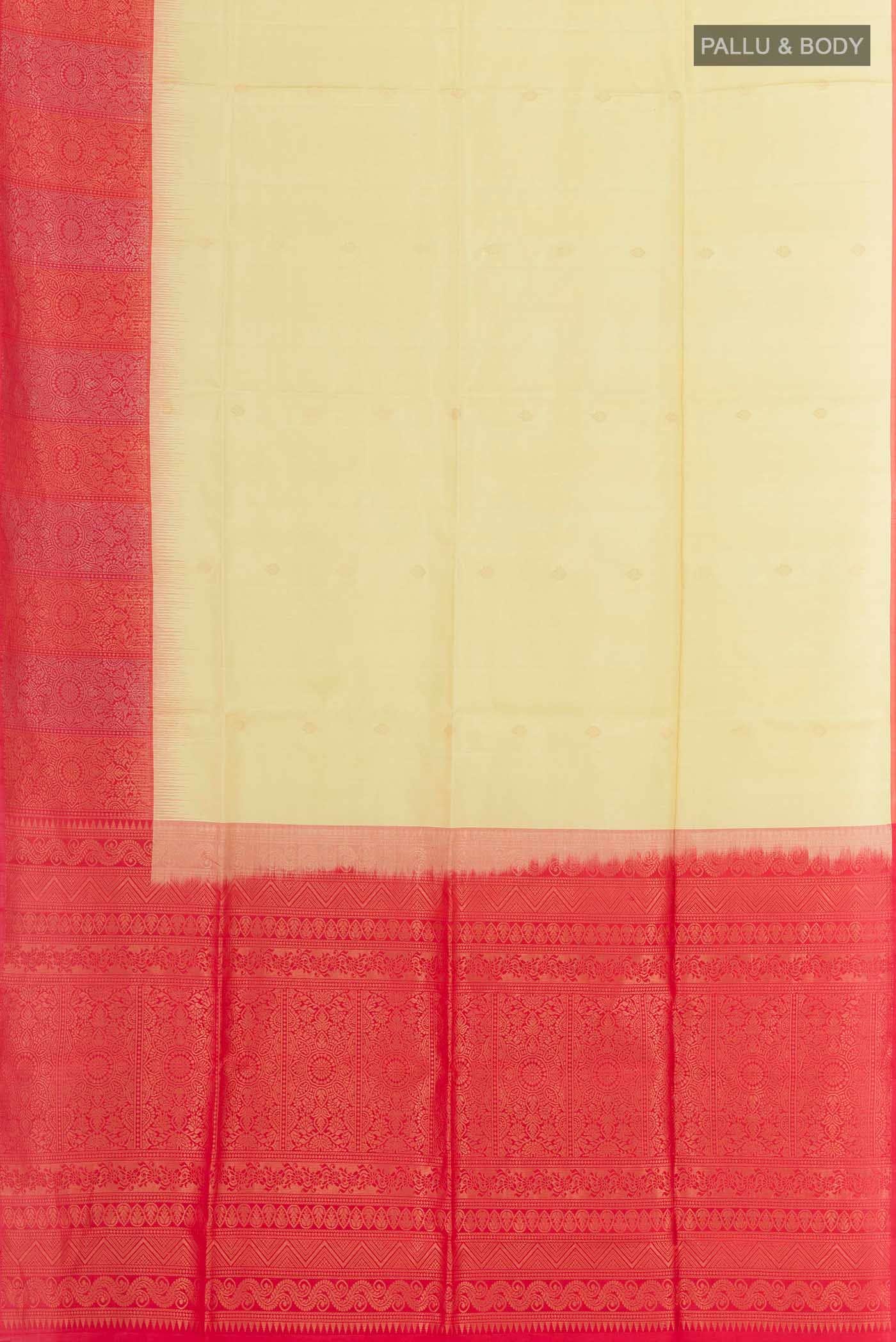 Cream Soft Silk Saree - Image 3