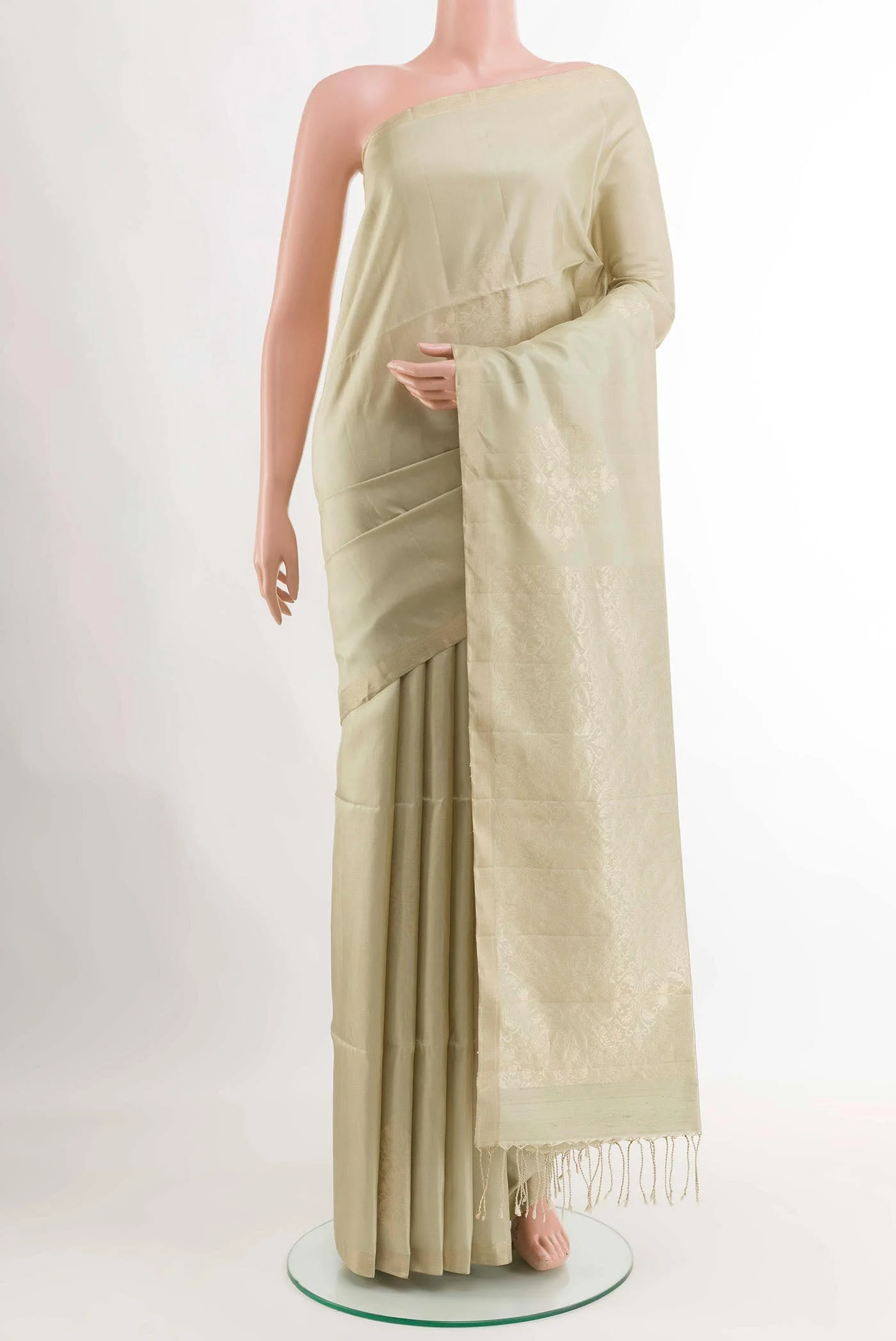 Cream Soft Silk Saree