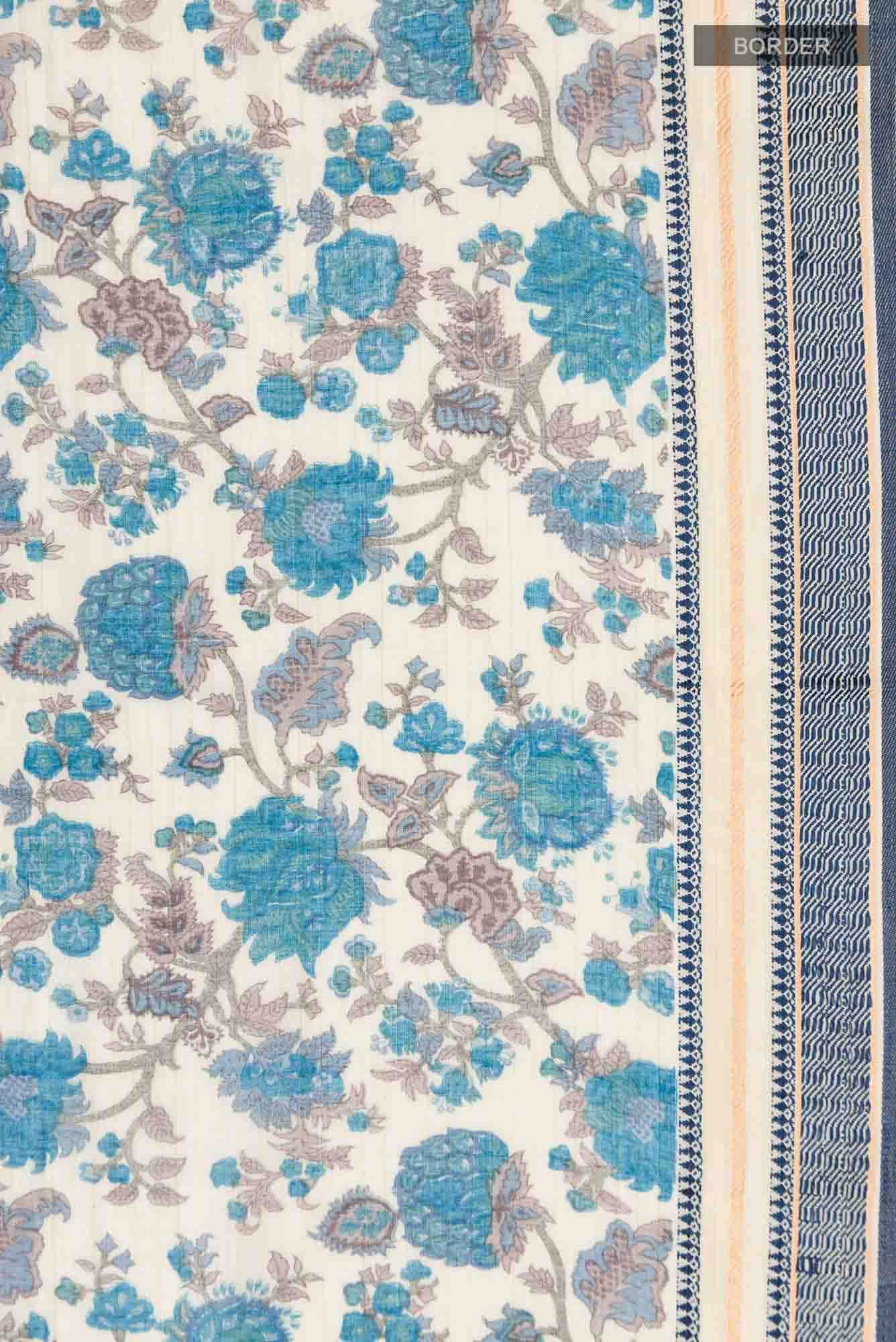 Cream Tussar Silk Saree - Image 4
