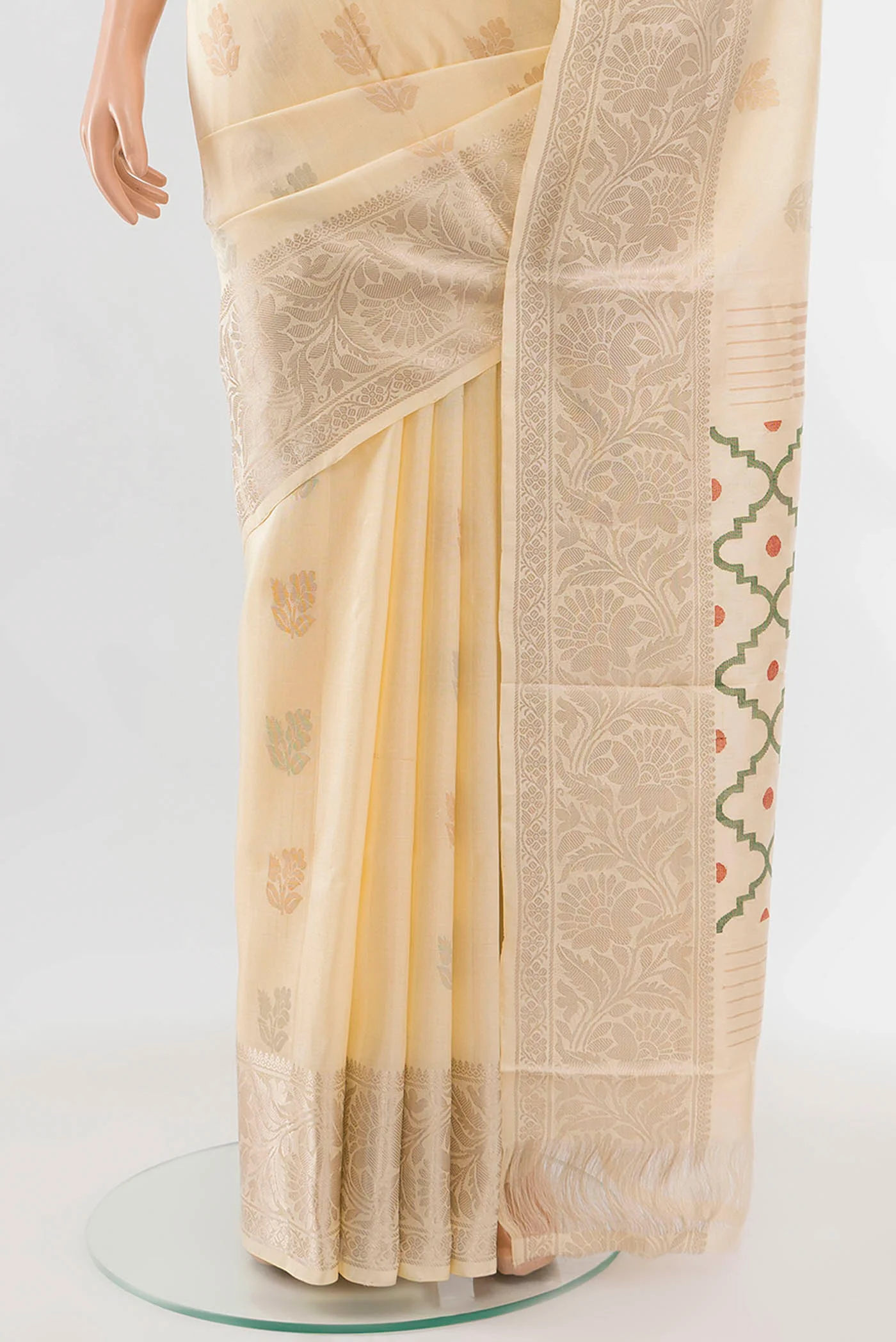 Cream Uppada Silk Saree - Image 3