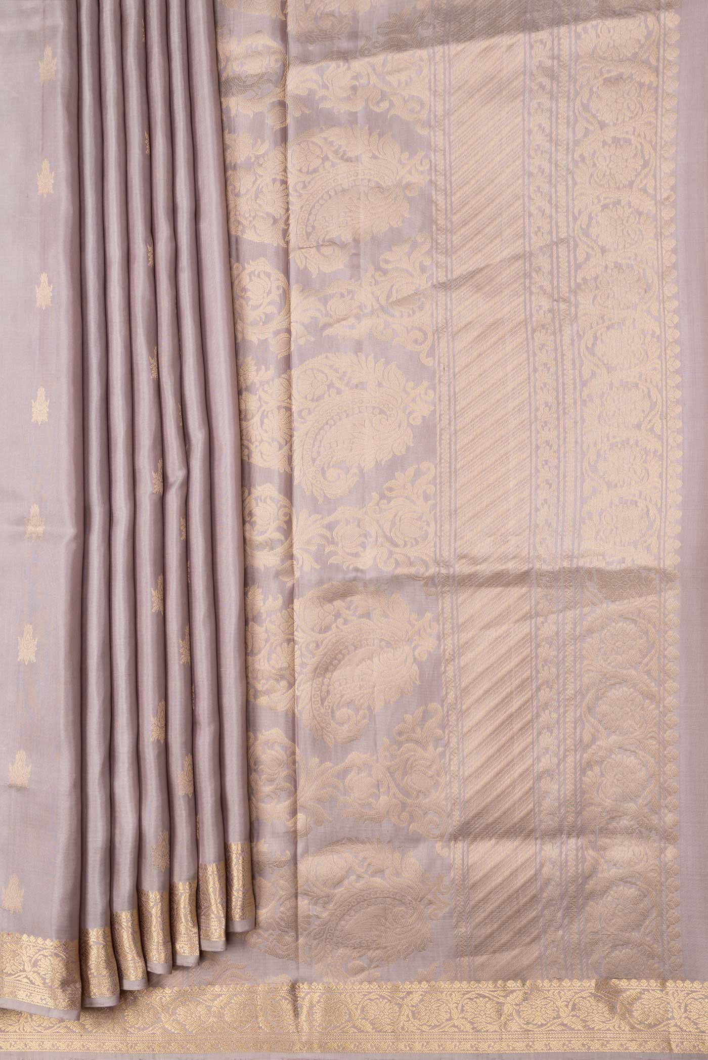 Dark Beige Soft Silk Saree - Image 4